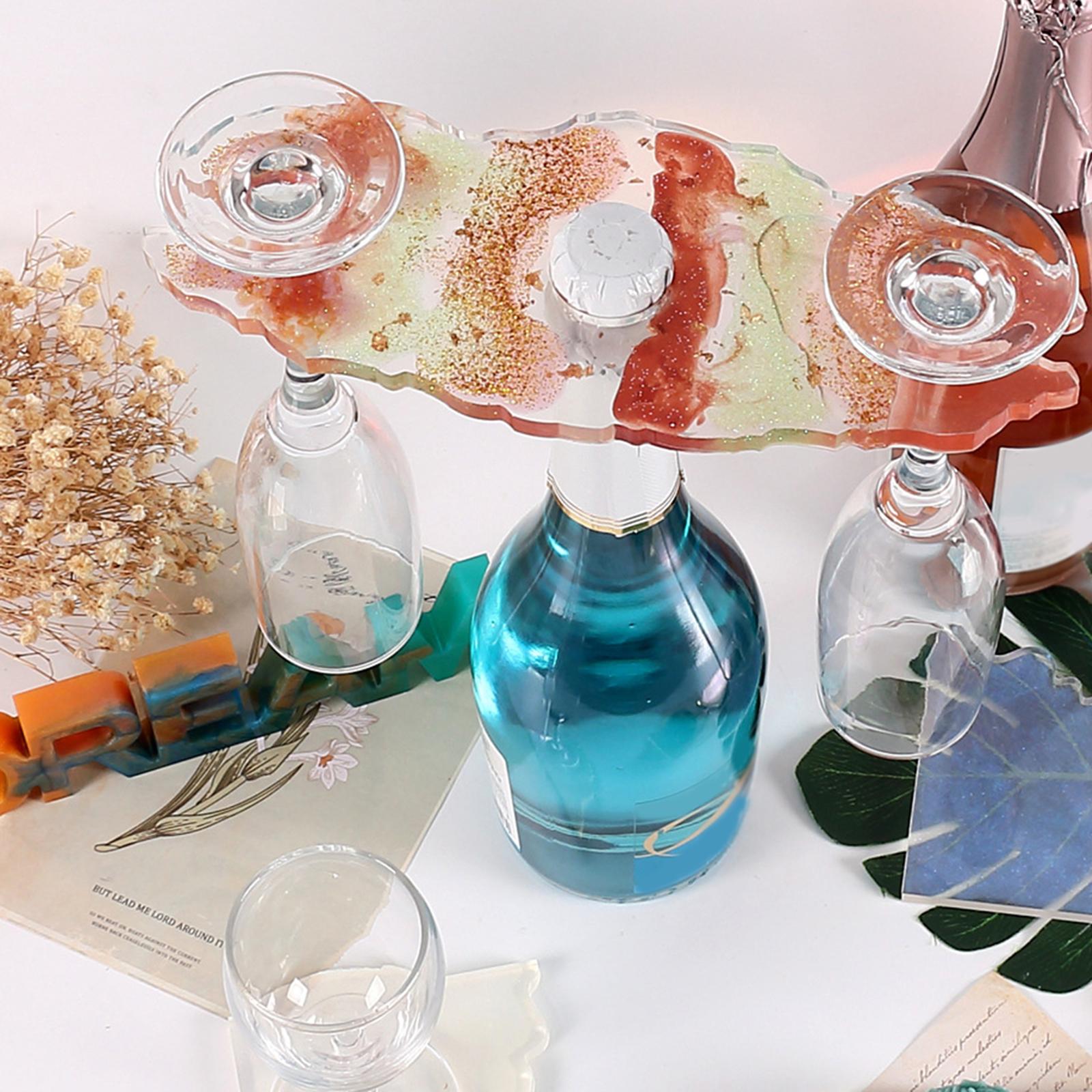3xWine Rack Cup Holder Resin Mold Wine Glass Bottle Tray Epoxy Resin Molds A