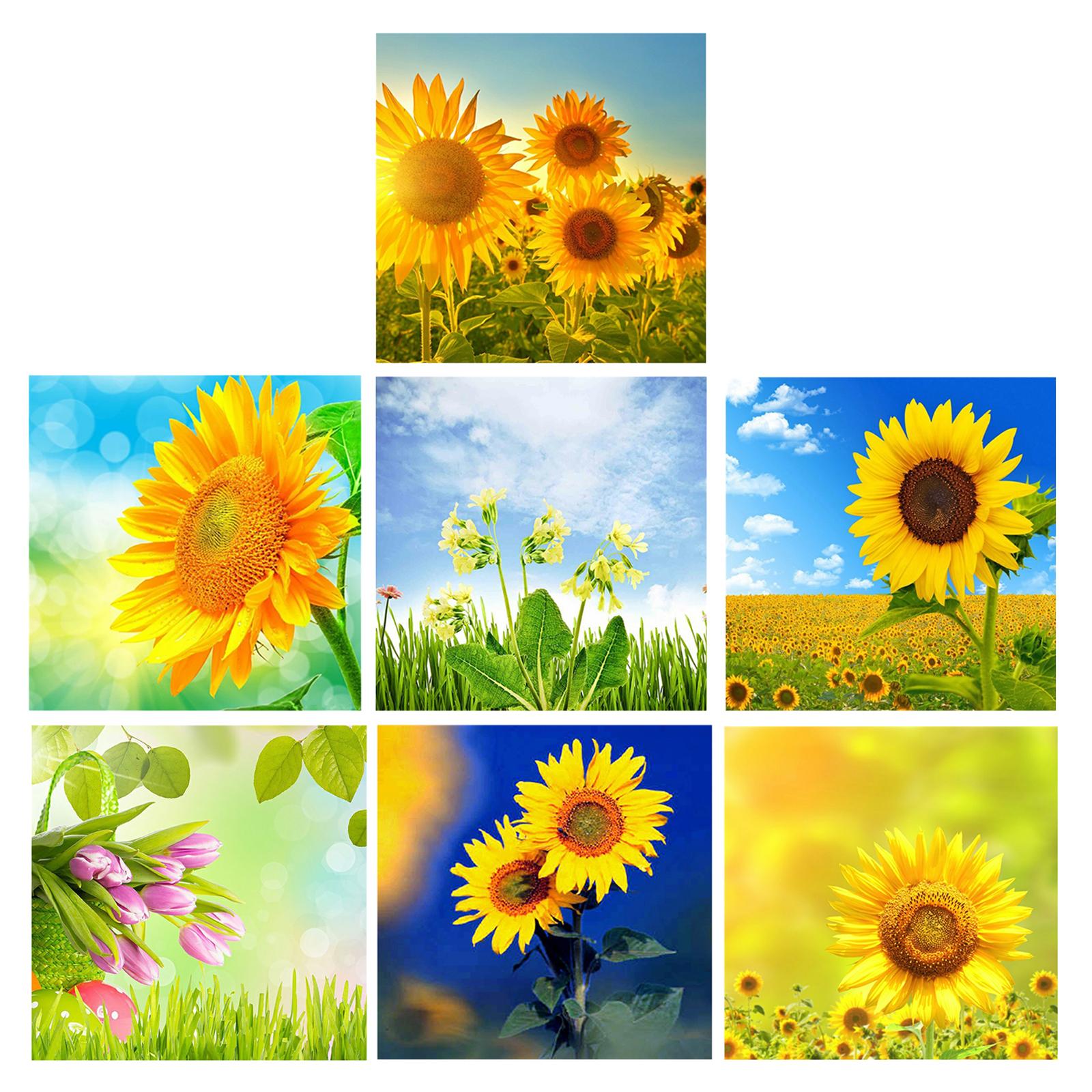 DIY Diamond Painting by Number Kit Full Drill Round Rhinestone Sunflower A