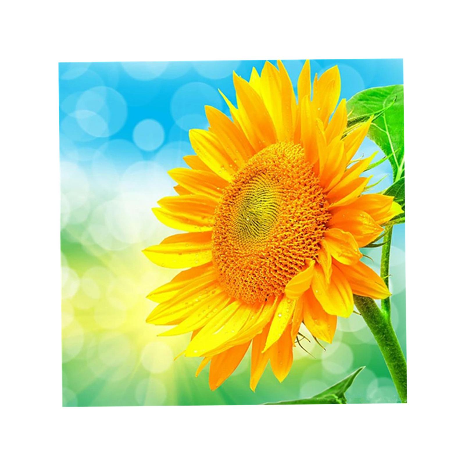 DIY Diamond Painting by Number Kit Full Drill Round Rhinestone Sunflower B