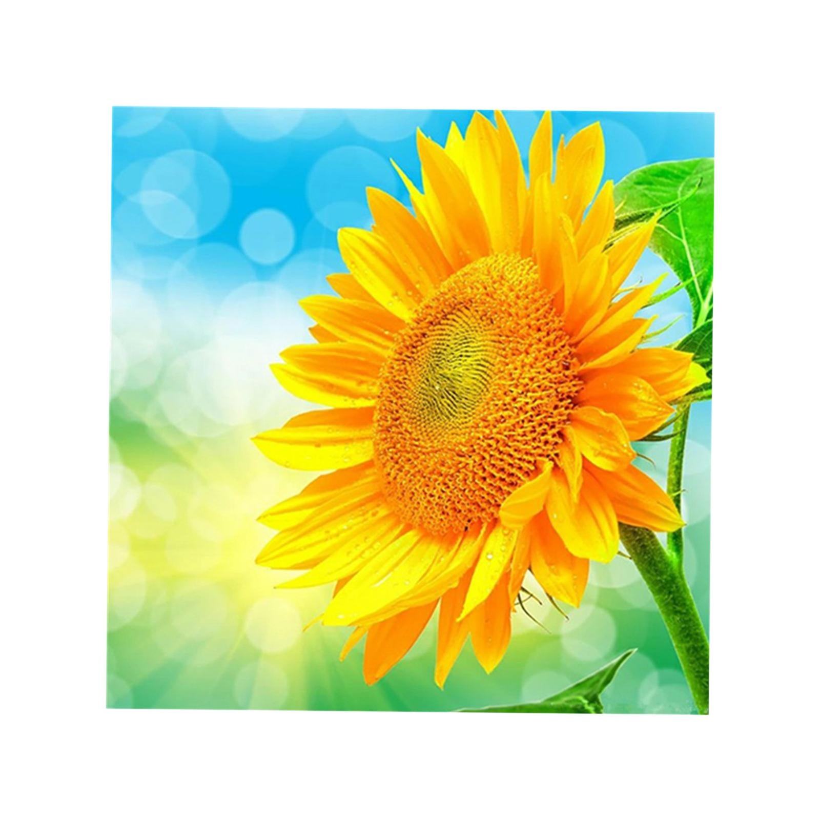 DIY Diamond Painting by Number Kit Full Drill Round Rhinestone Sunflower B