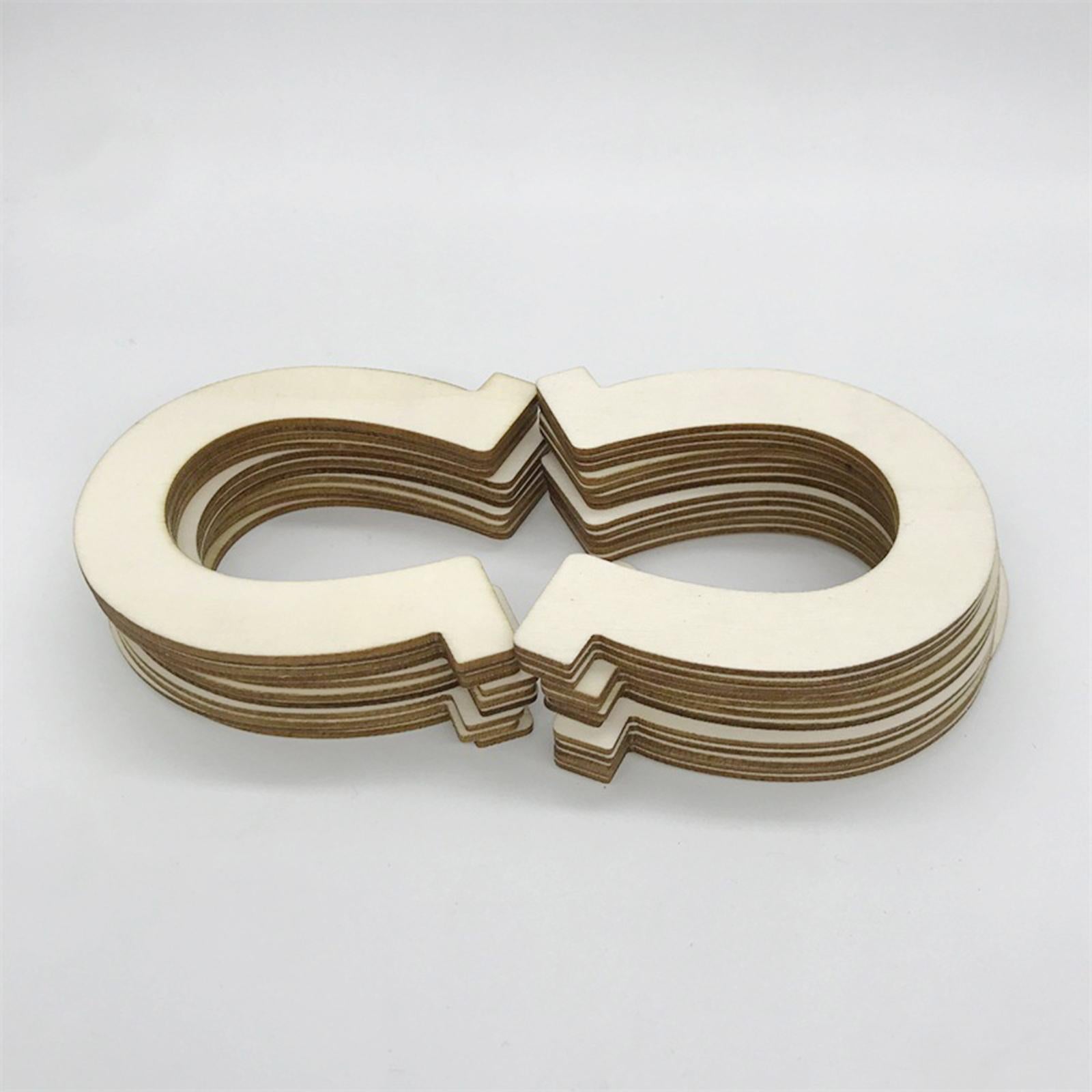 DIY Wooden Slices Crafts Horseshoe Natural Chip Wood Pieces Birthday Decor