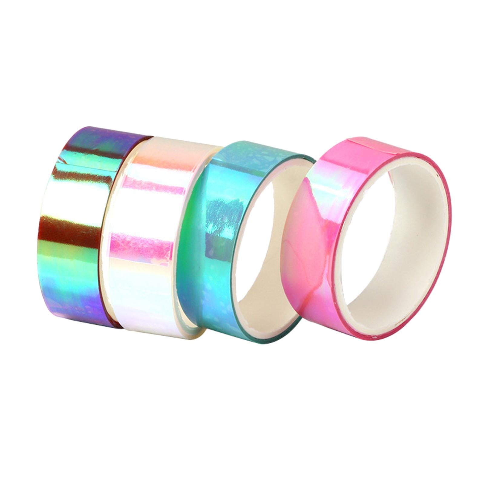 3x10Pc Holographic Washi Masking Tape Rainbow Sticky Adhesive for Scrapbooking