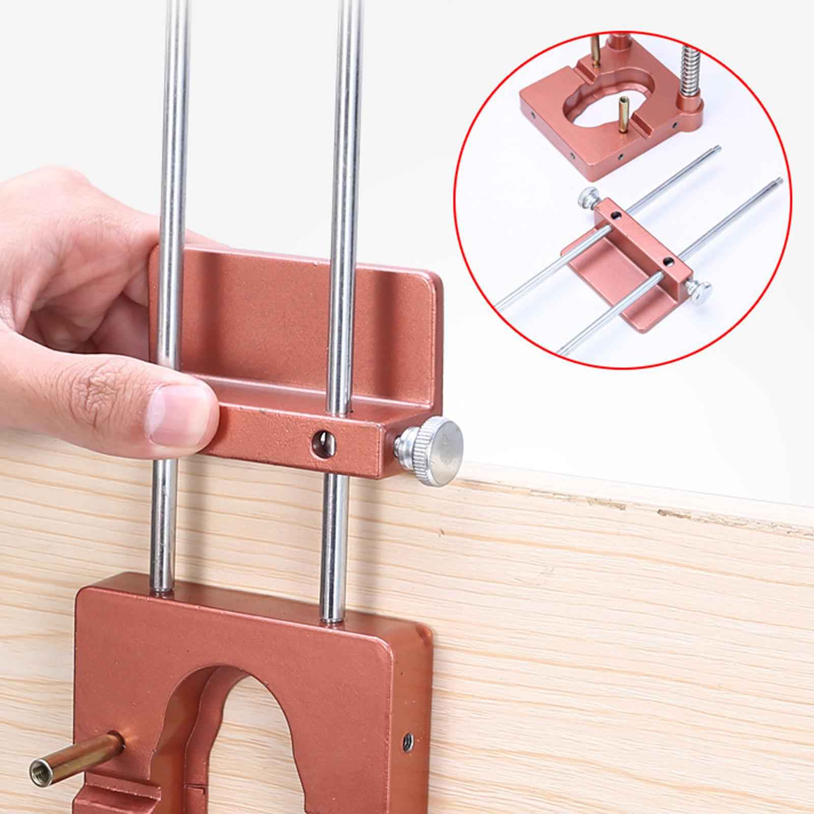 Woodworking Punch Locator Drill Guide Adjustable Drilling Template Red