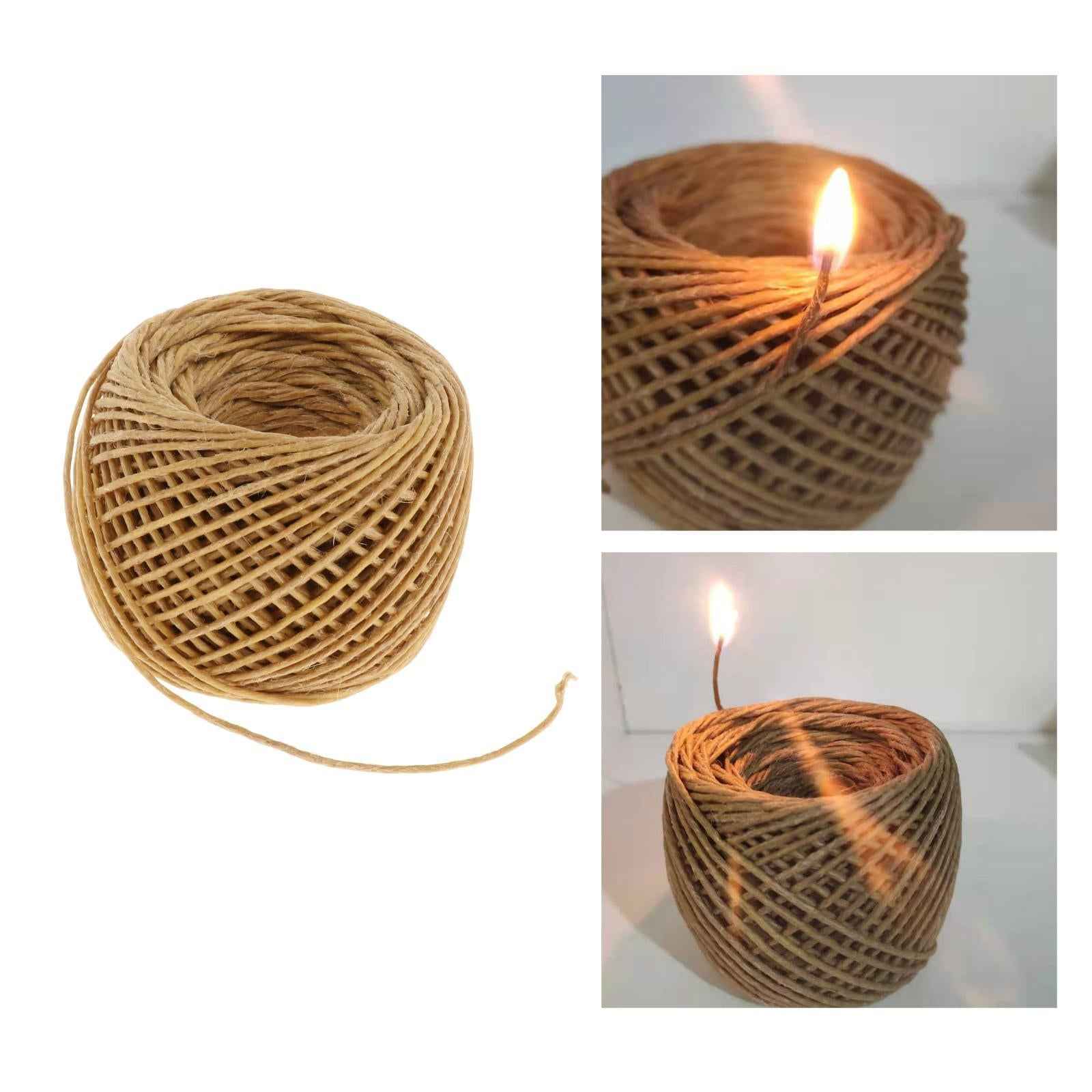 200ft Premium Candle Wick Natural with Beeswax Coating Organic Craft Rope