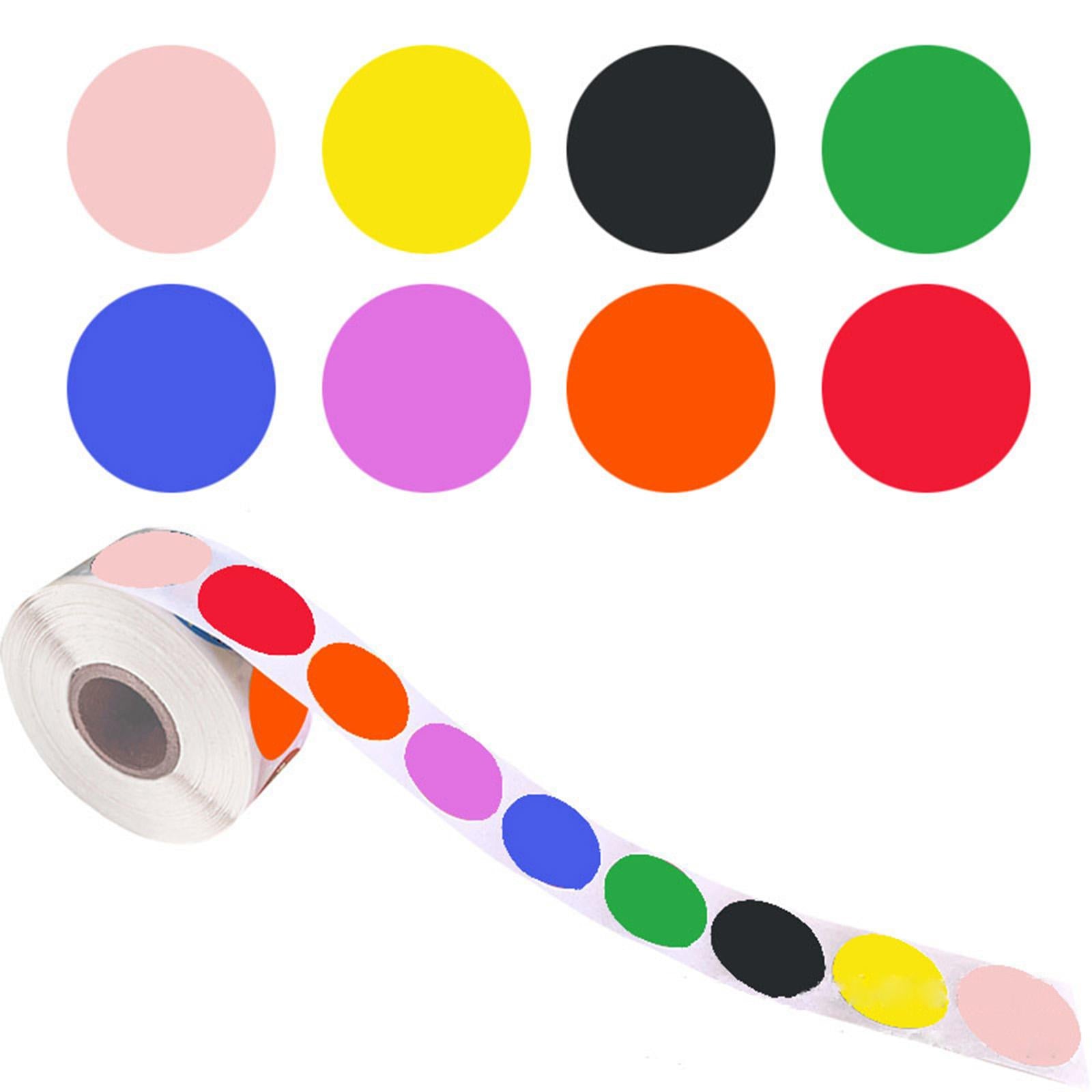4x25mm Round Multi Color coded Inventory Dots Roll of 500 Labels Stickers