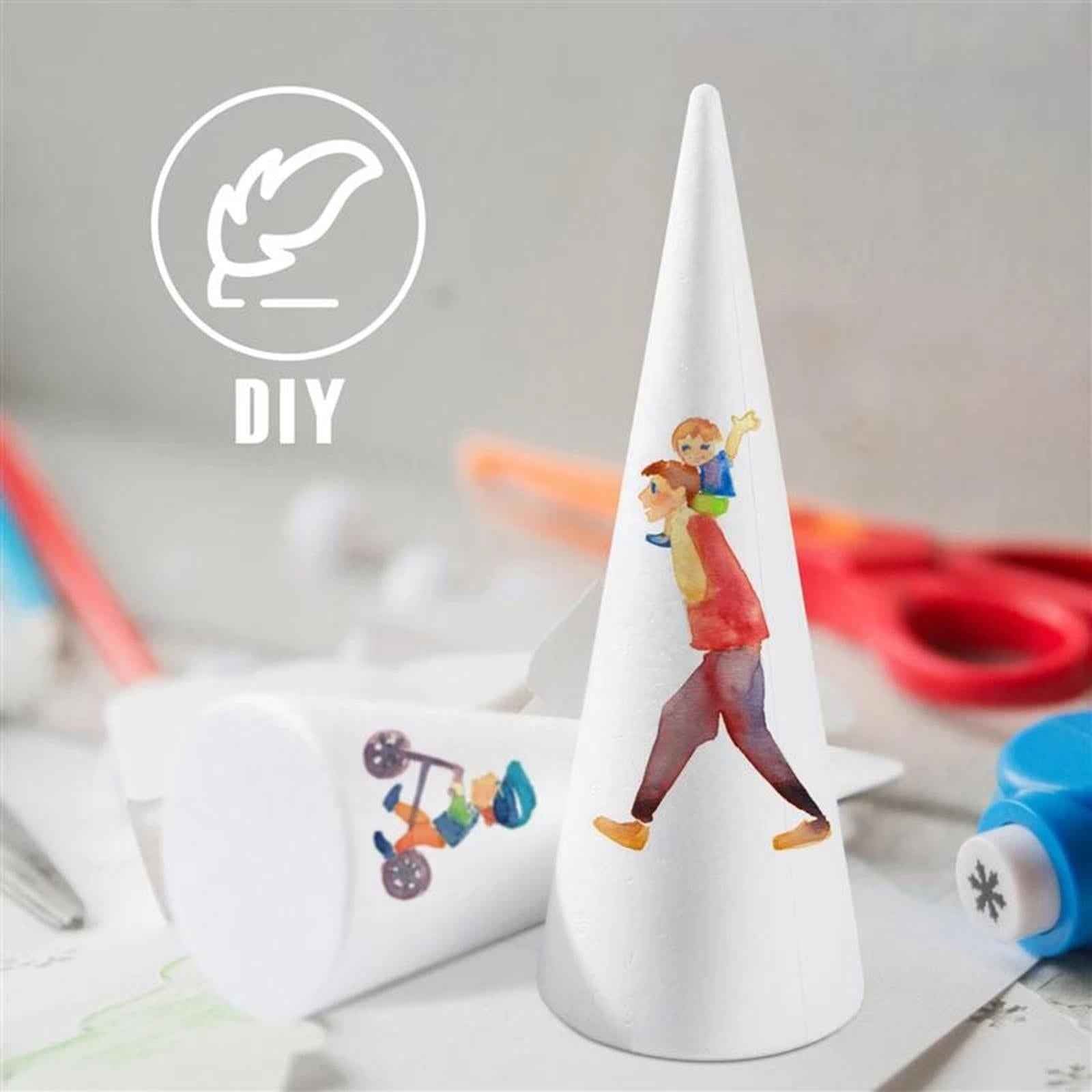 6x 7/11/15cm Styrofoam Foam Cones Polystyrene for Crafts DIY Projects Decors