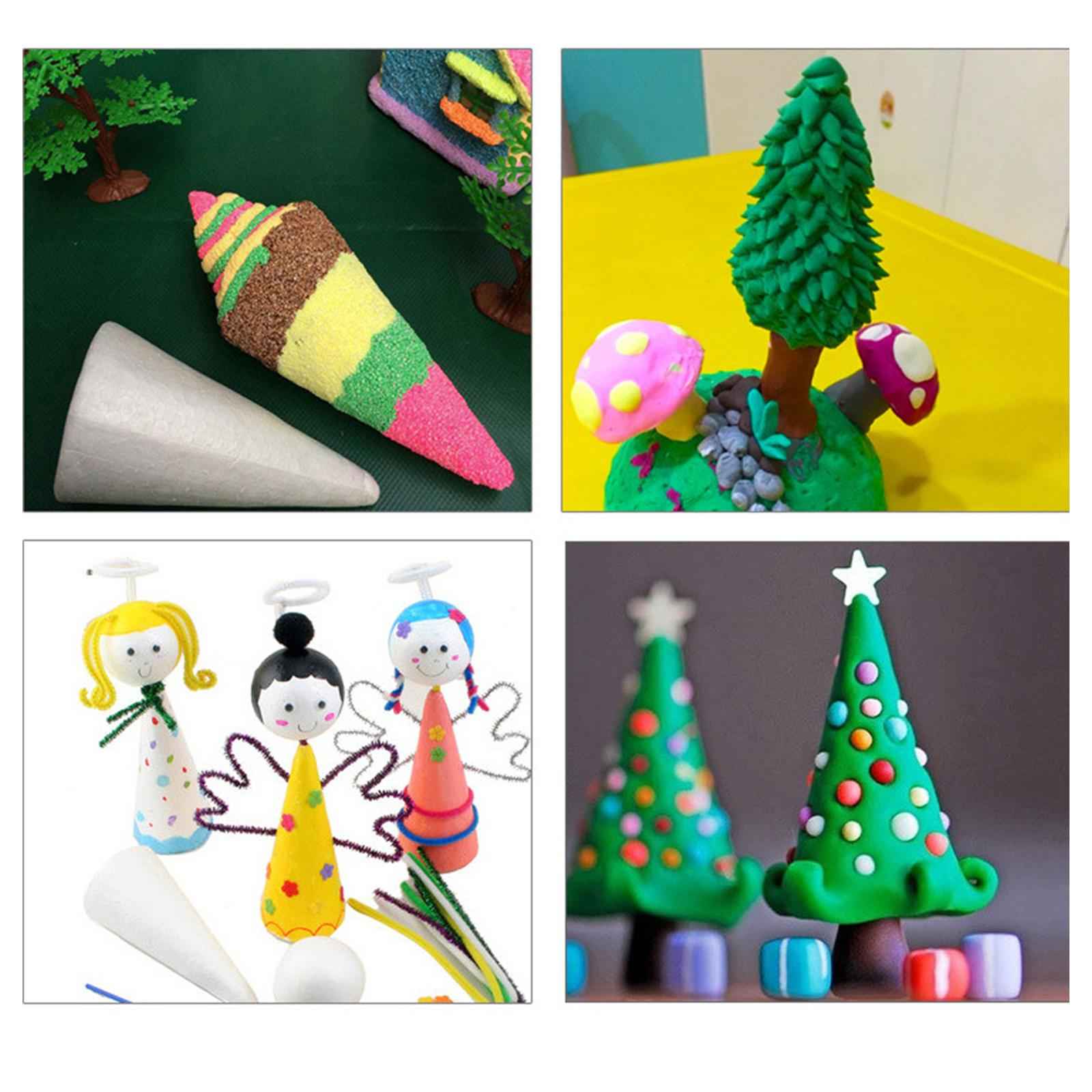 6x 7/11/15cm Styrofoam Foam Cones Polystyrene for Crafts DIY Projects Decors