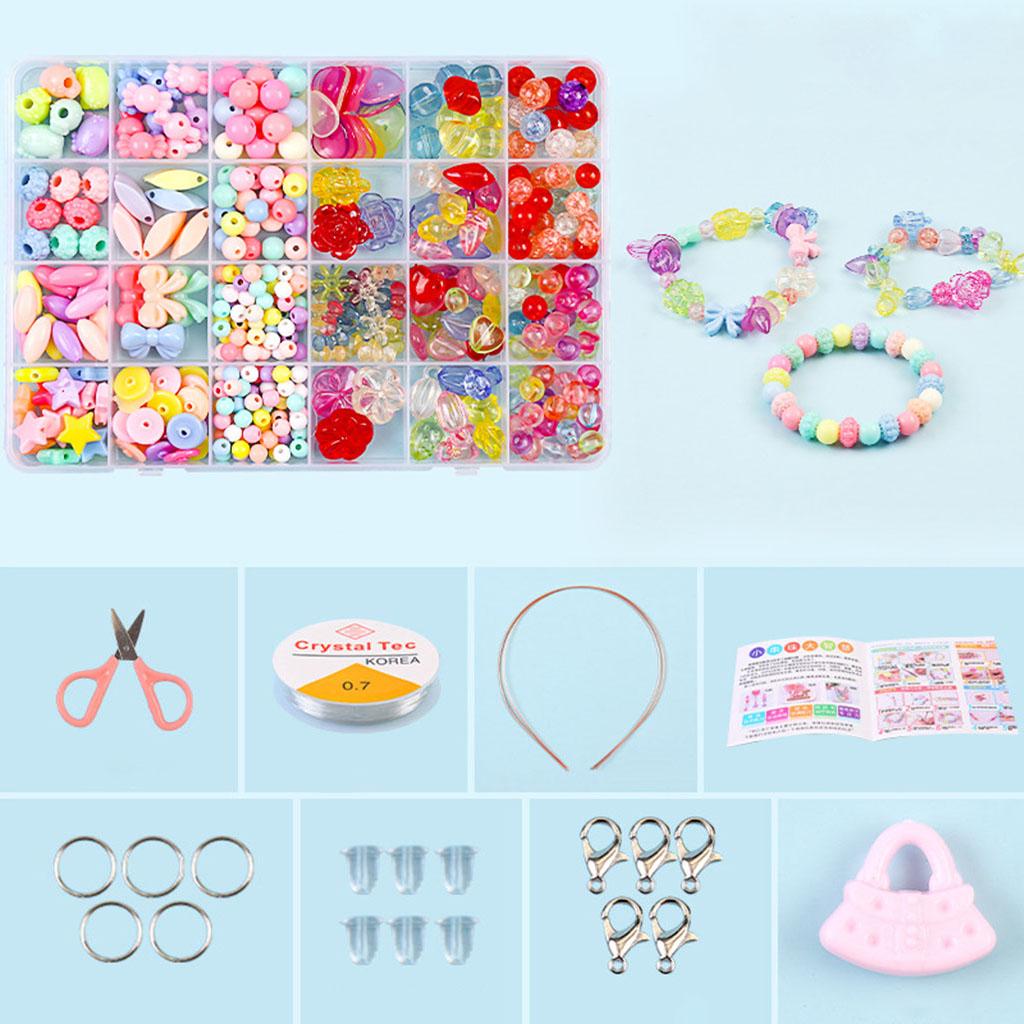 Bracelet Craft Beads Jewellery Making Set Box Kit For Kids Girl DIY Set 8
