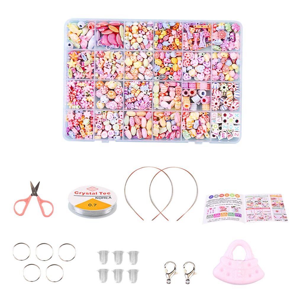 Bracelet Craft Beads Jewellery Making Set Box Kit For Kids Girl DIY Set 9