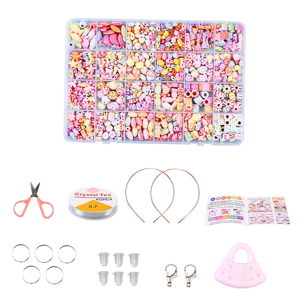 Bracelet Craft Beads Jewellery Making Set Box Kit For Kids Girl DIY Set 9