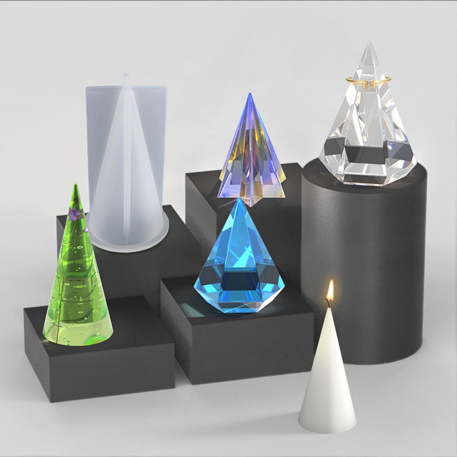 Diamond Candle Epoxy Resin Mold DIY Home Decor Silicone Mould Hexagonal cone