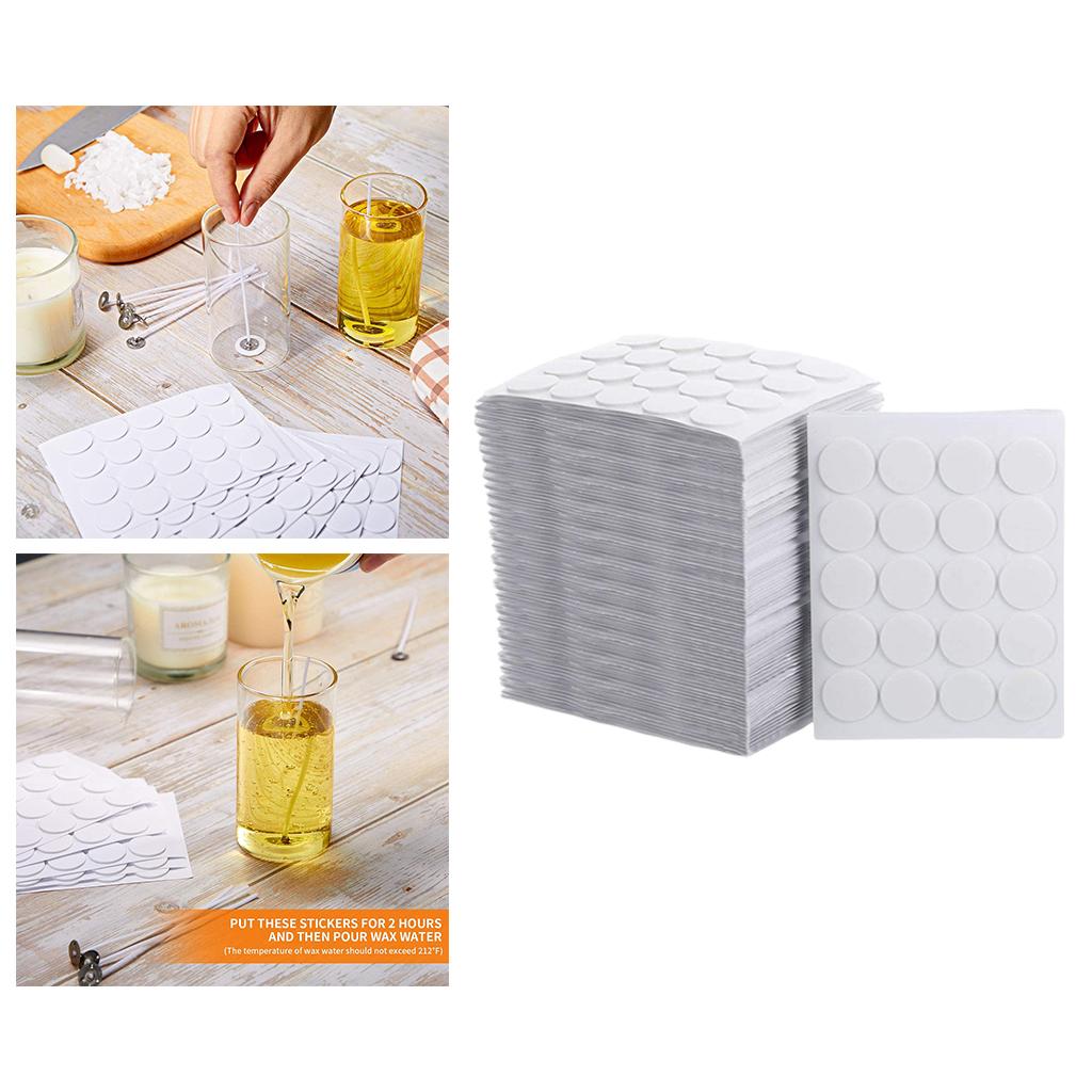 3x100pcs White Steady in Hot Wax Double-Sided Fixed Glue for Candle DIY Making