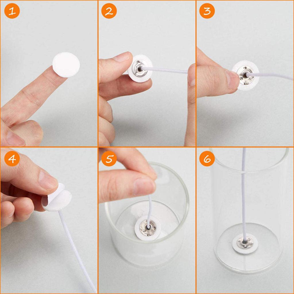 3x100pcs White Steady in Hot Wax Double-Sided Fixed Glue for Candle DIY Making