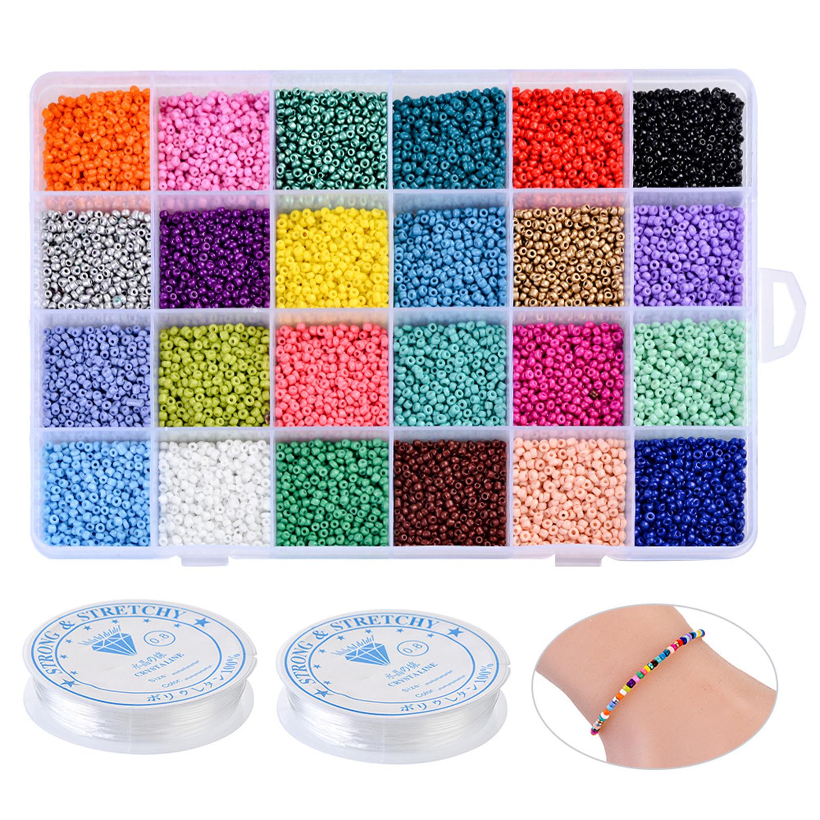 9600Pcs 2mm Seed Beads DIY Jewelry Making Kit Small Choker Assorted Kit Arts