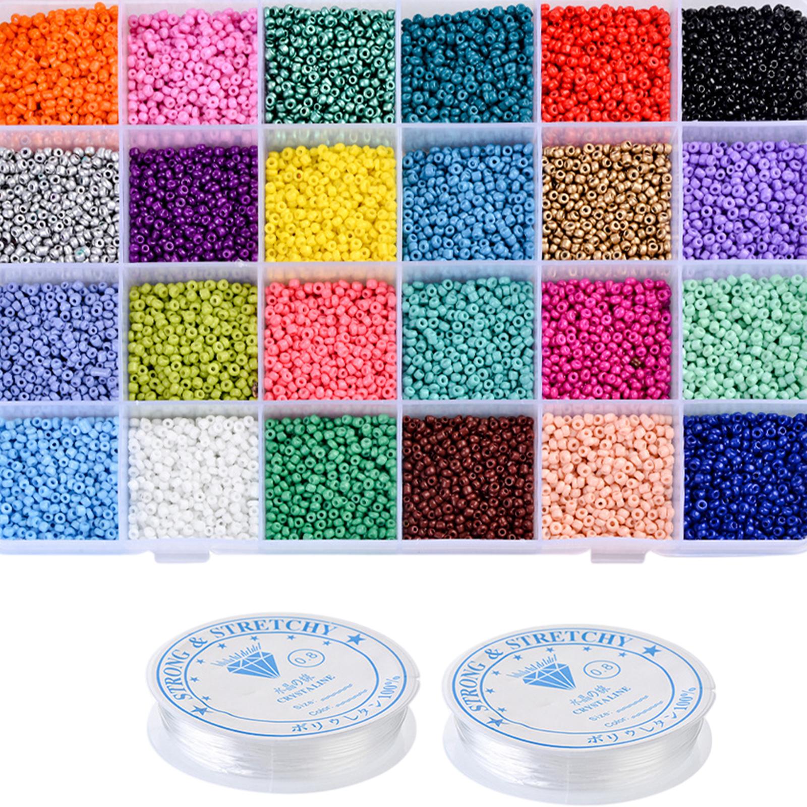 9600Pcs 2mm Seed Beads DIY Jewelry Making Kit Small Choker Assorted Kit Arts