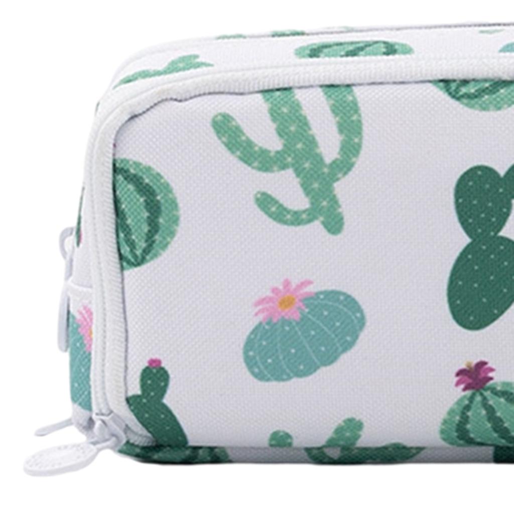 Canvas Pencil Case Pen Bag Stationery Box for Students Cactus