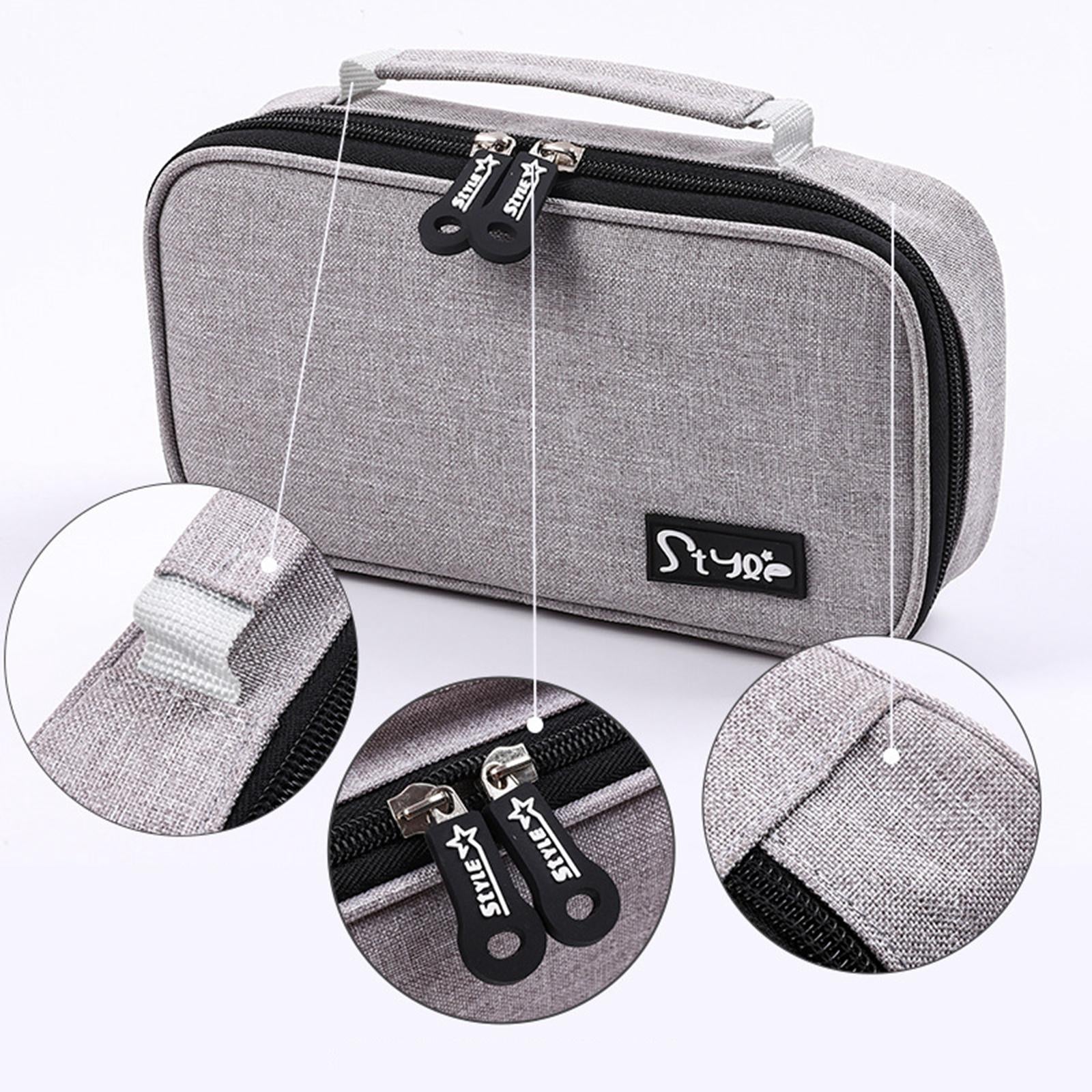 Canvas Pencil Case Pen Bag Stationery Box for Students School Grey