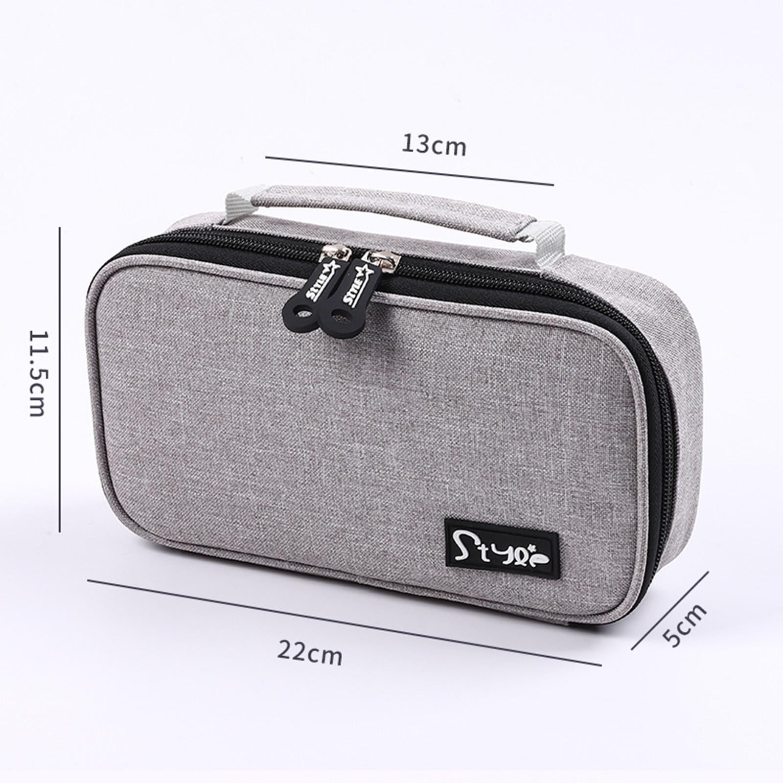 Canvas Pencil Case Pen Bag Stationery Box for Students School Grey