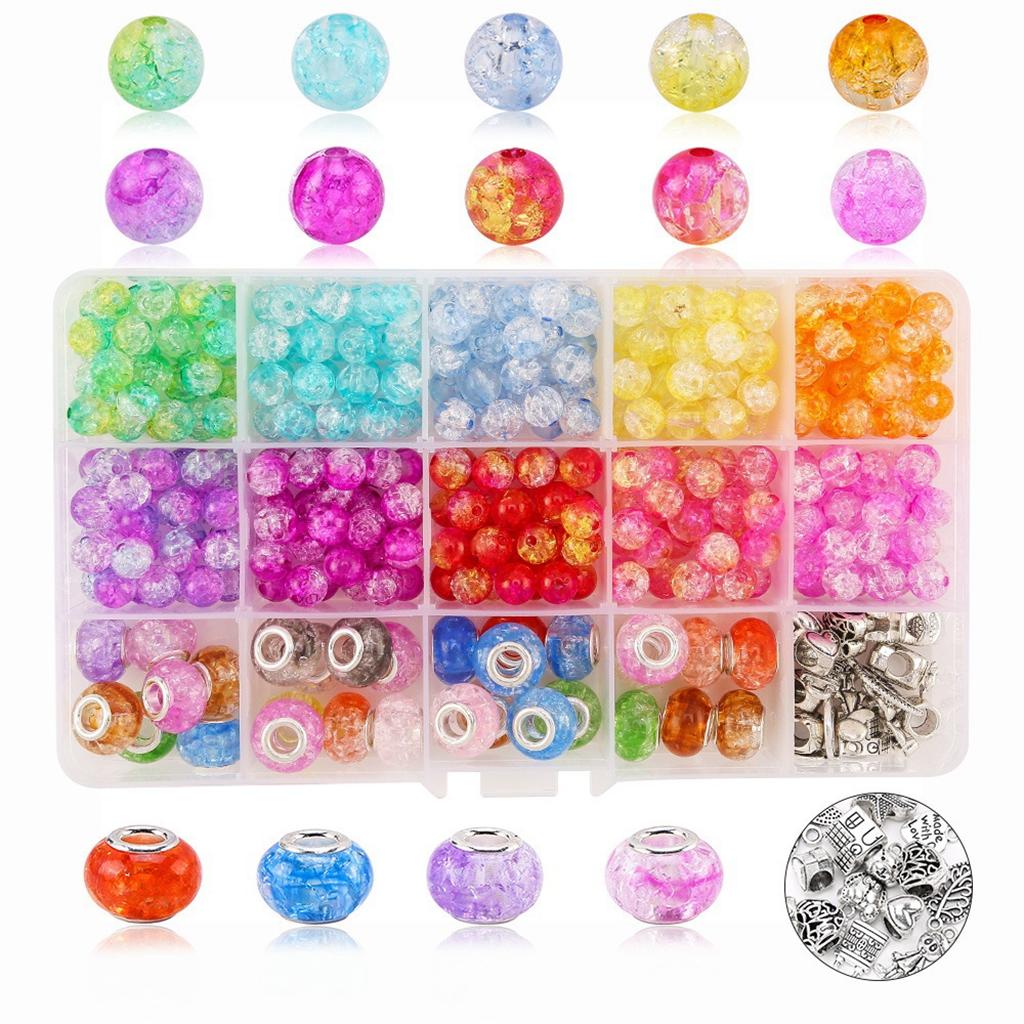 Crystal Acrylic Beads 10Colors 300pcs Kit For Jewelry Making Bracelets Craft