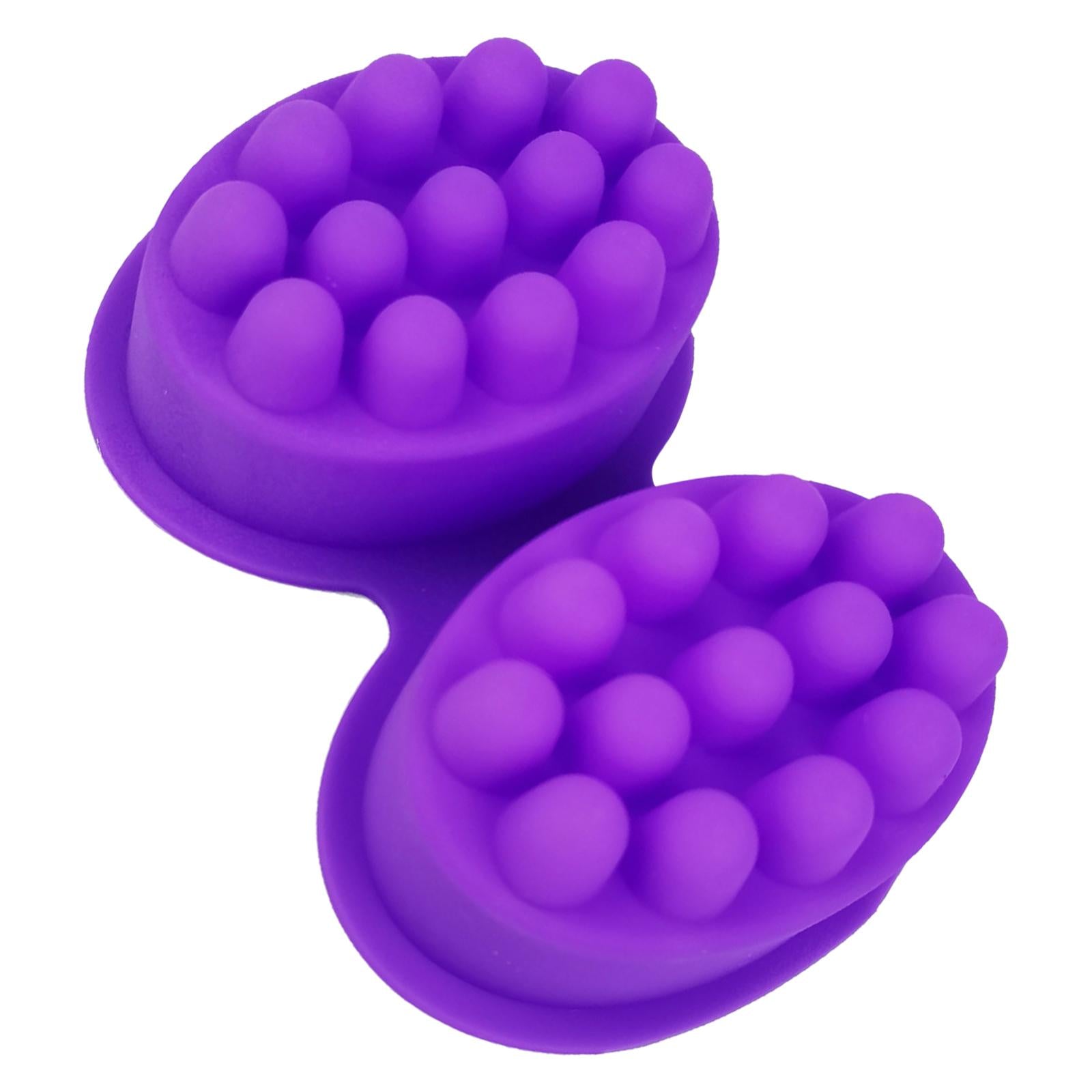 2xEllipse Silicone Massage Bar Soap Mold 2 Cavities Nonstick Durable