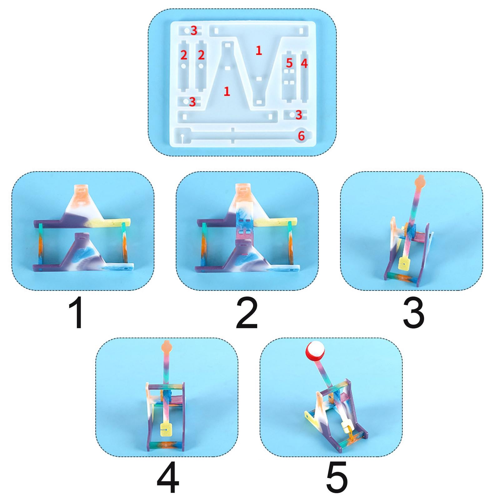 4xCreative Drop Glue Resin Mold Catapult Toy Homemade DIY Tool Children Toy