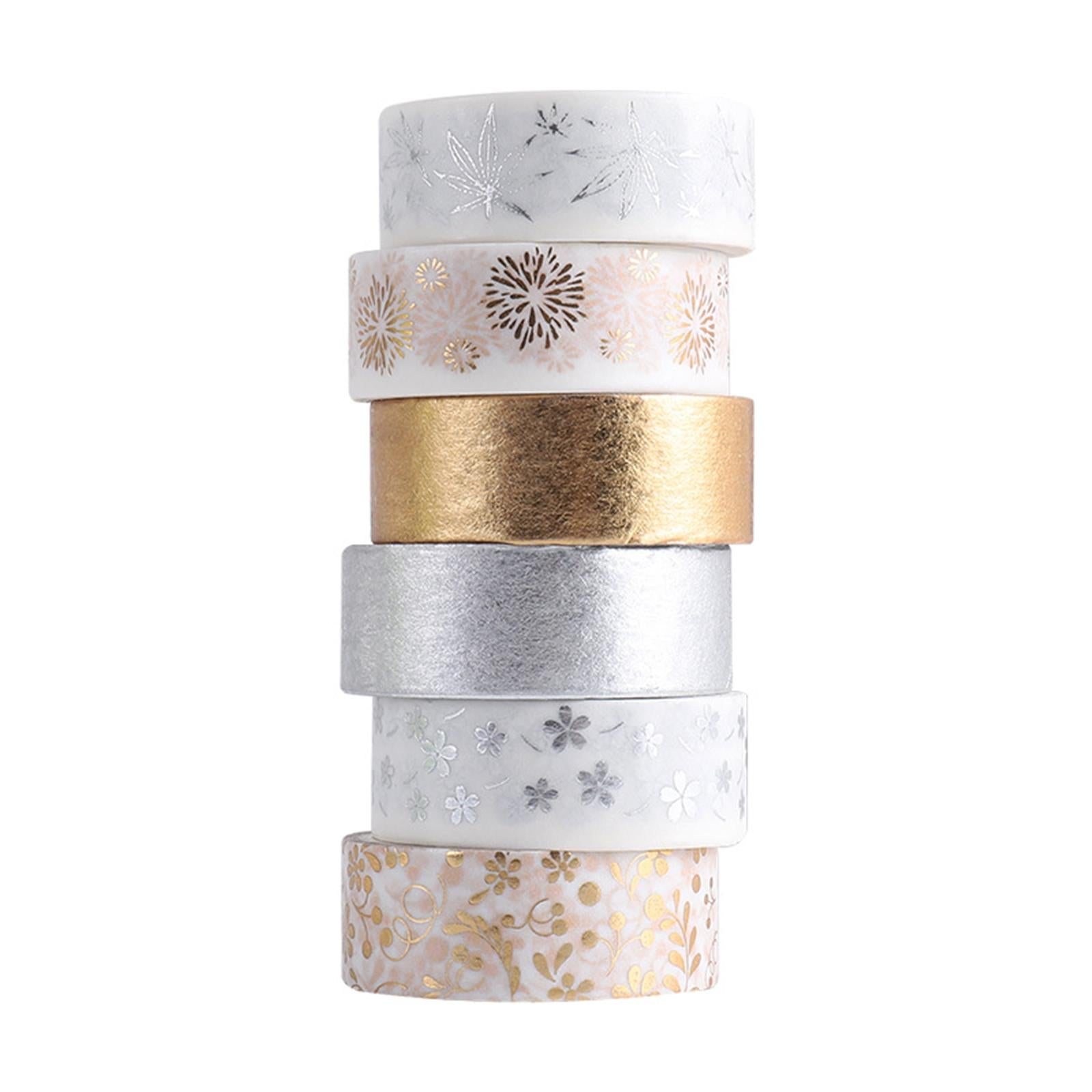 4xWashi Tape Set Sticker Gold/Silver Foil for Scrapbooking DIY Craft Planner