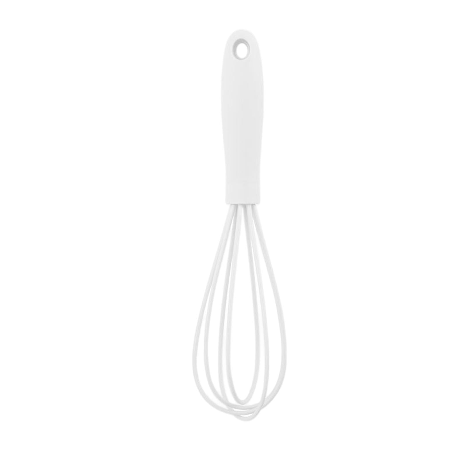 3xSilicone Whisk Kitchen Utensil Non Scratch Mixer Egg Beater Frothing White
