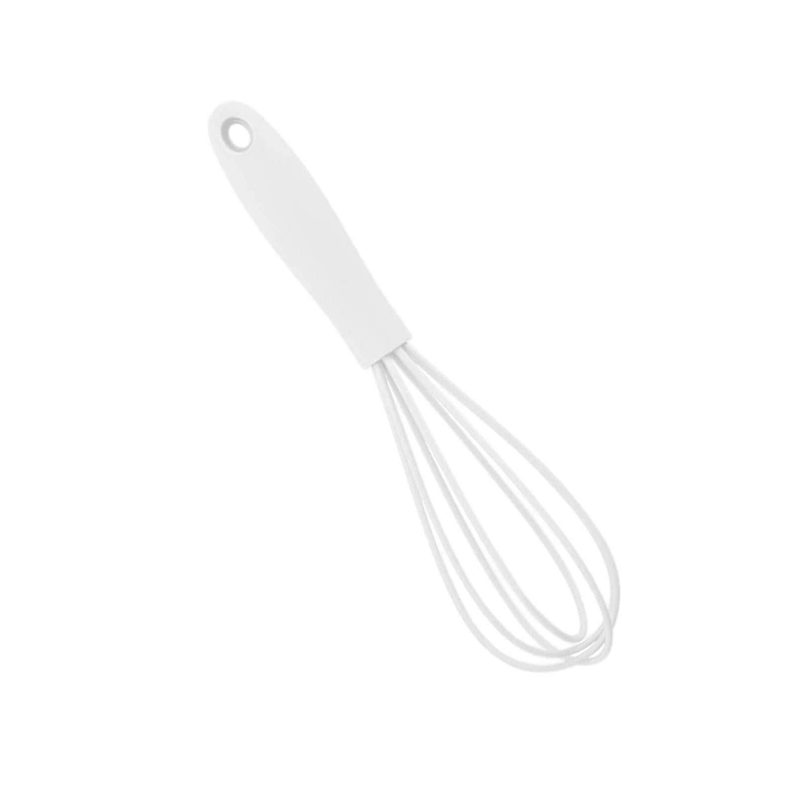 3xSilicone Whisk Kitchen Utensil Non Scratch Mixer Egg Beater Frothing White