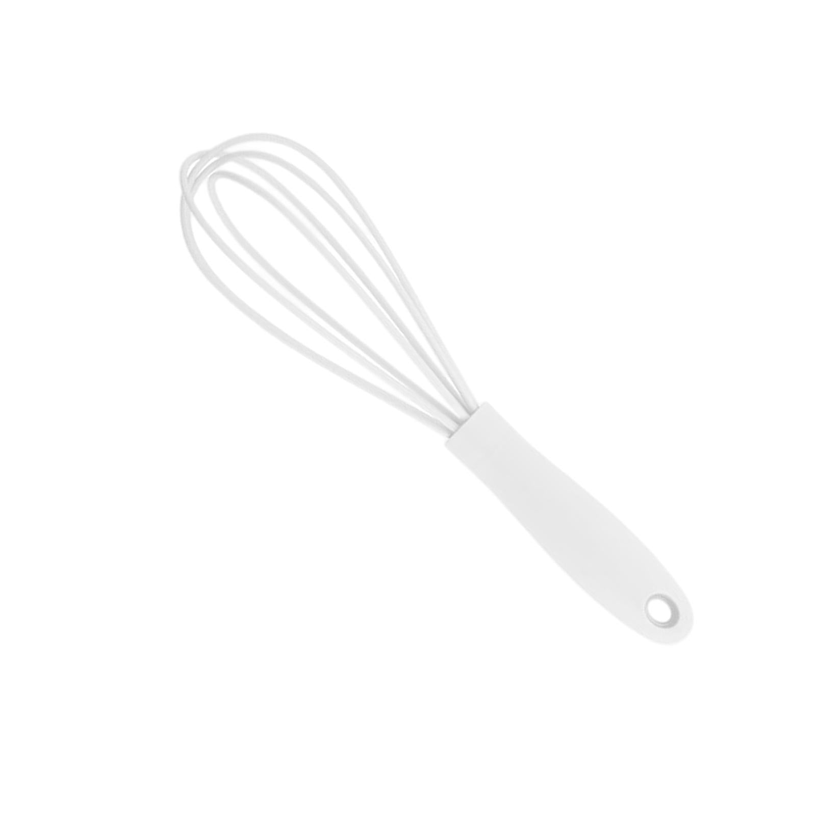 3xSilicone Whisk Kitchen Utensil Non Scratch Mixer Egg Beater Frothing White