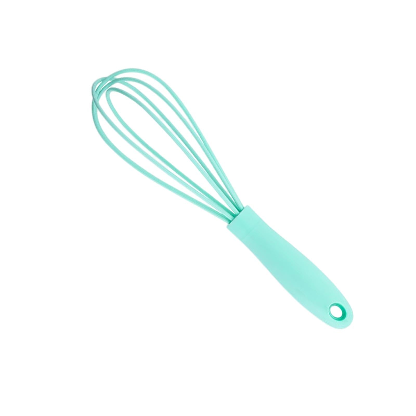 3xSilicone Whisk Kitchen Utensil Non Scratch Mixer Egg Beater Frothing Green
