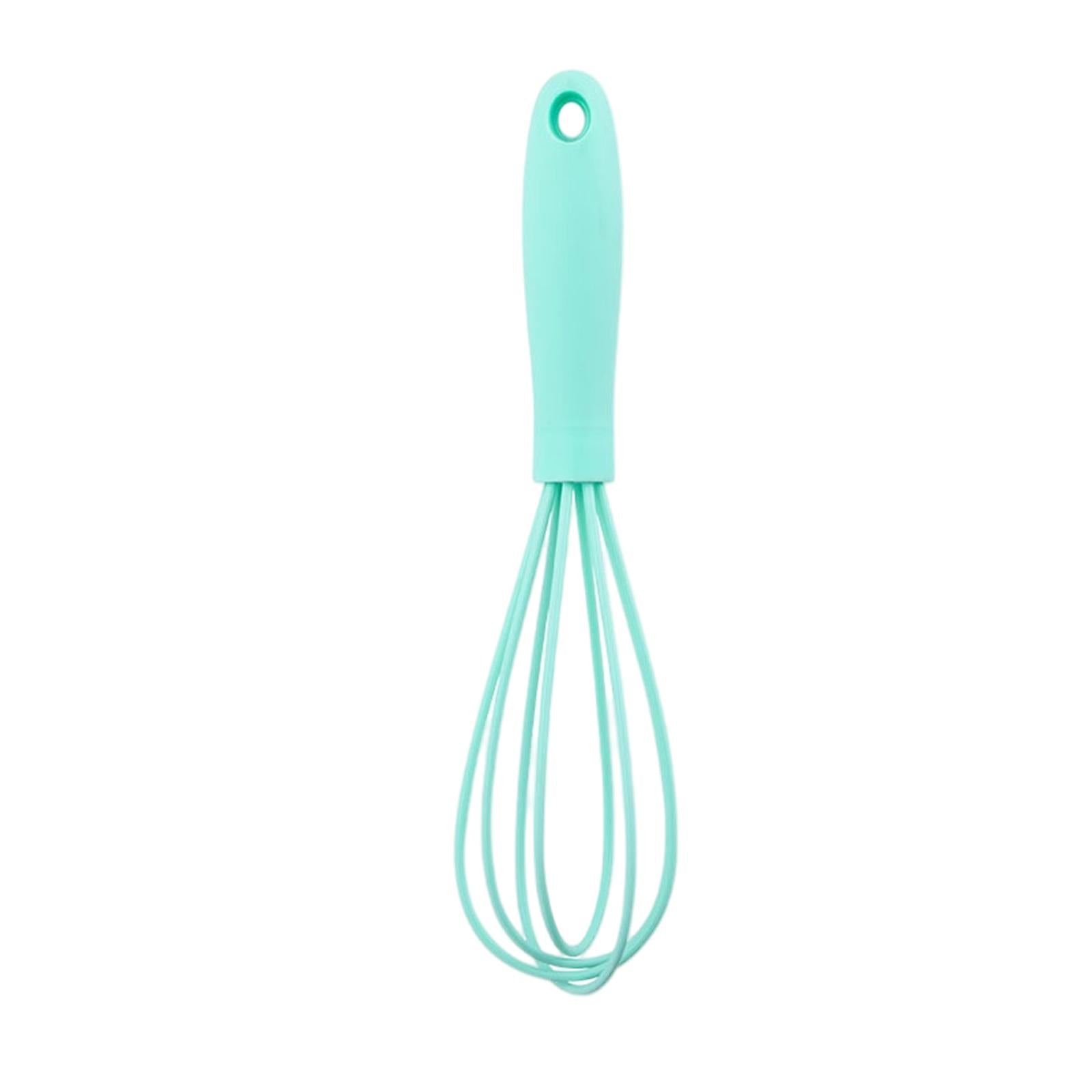 2xSilicone Whisk Kitchen Utensil Non Scratch Mixer Egg Beater Frothing Green