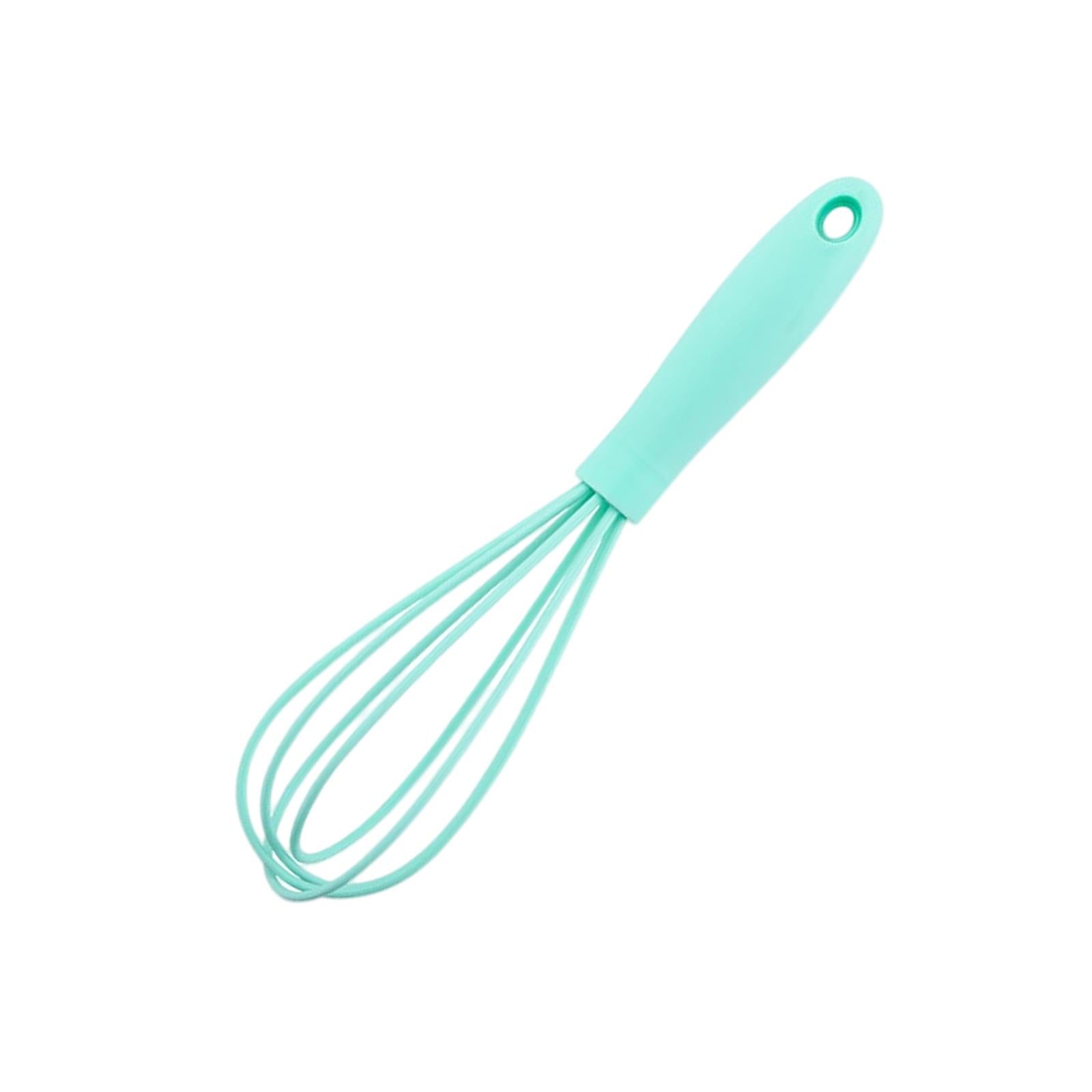 4xSilicone Whisk Kitchen Utensil Non Scratch Mixer Egg Beater Frothing Green