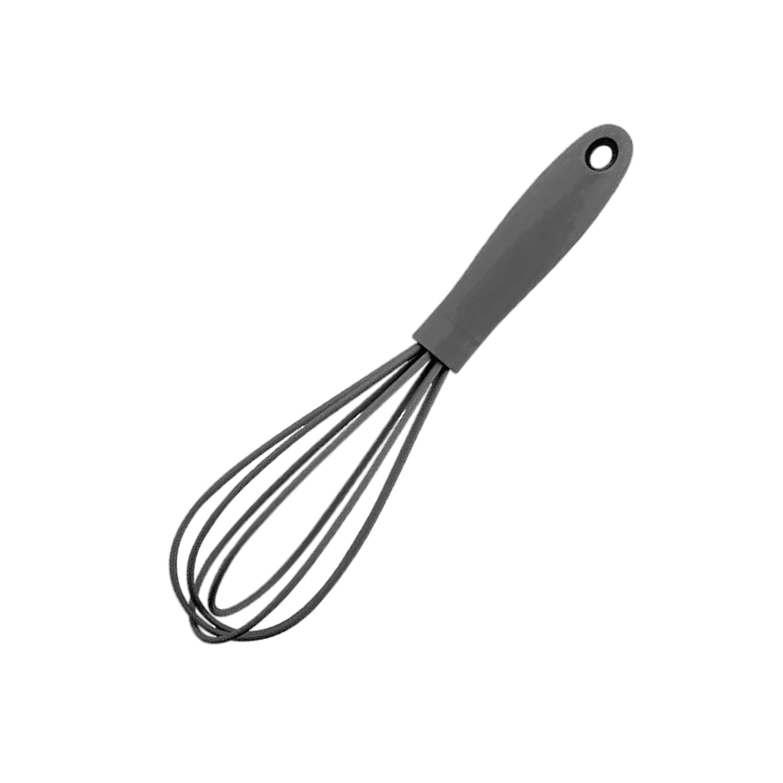 3xSilicone Whisk Kitchen Utensil Non Scratch Mixer Egg Beater Frothing Gray