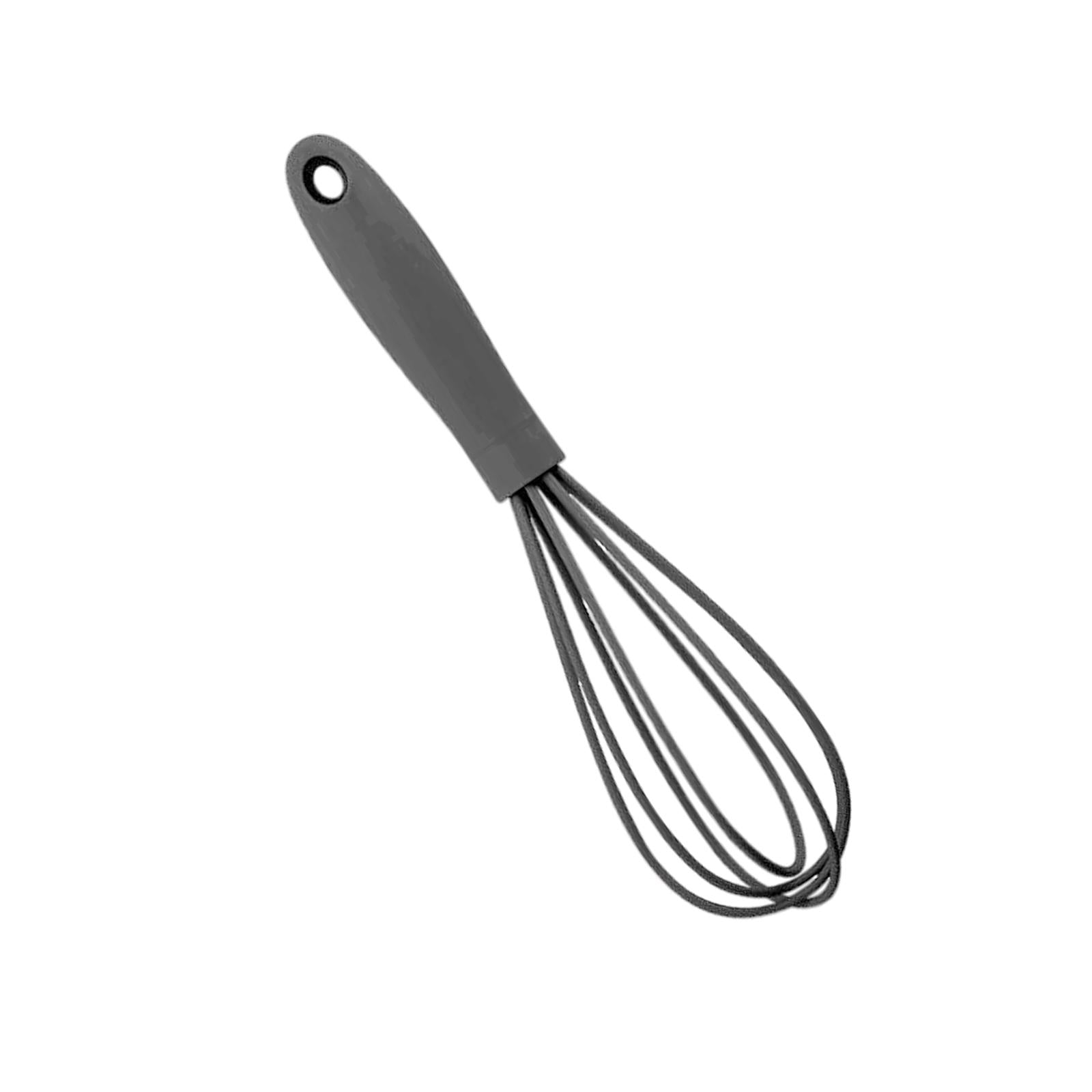 3xSilicone Whisk Kitchen Utensil Non Scratch Mixer Egg Beater Frothing Gray