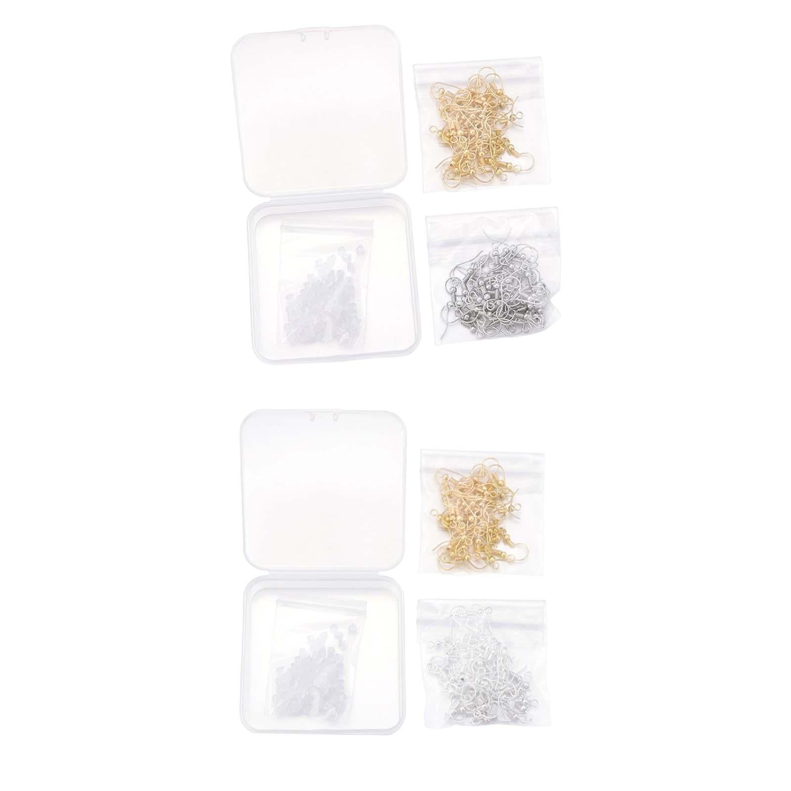 3xEarring Hooks DIY Jewelry Making Supplies Earring Backs Stoppers Silver