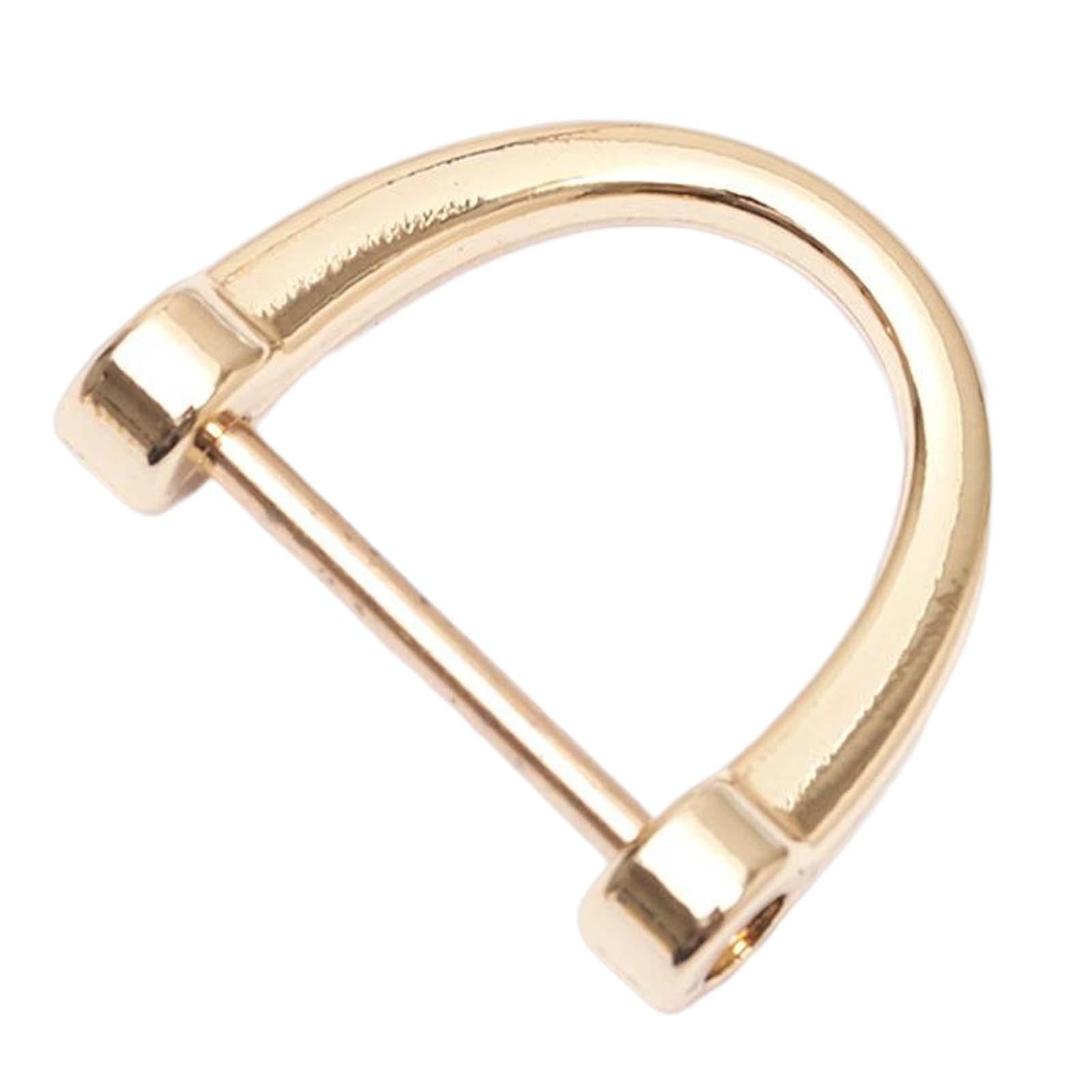 4x10 Pieces D Rings Keychain Horseshoe Buckles for DIY Backpacks Replacement Golden