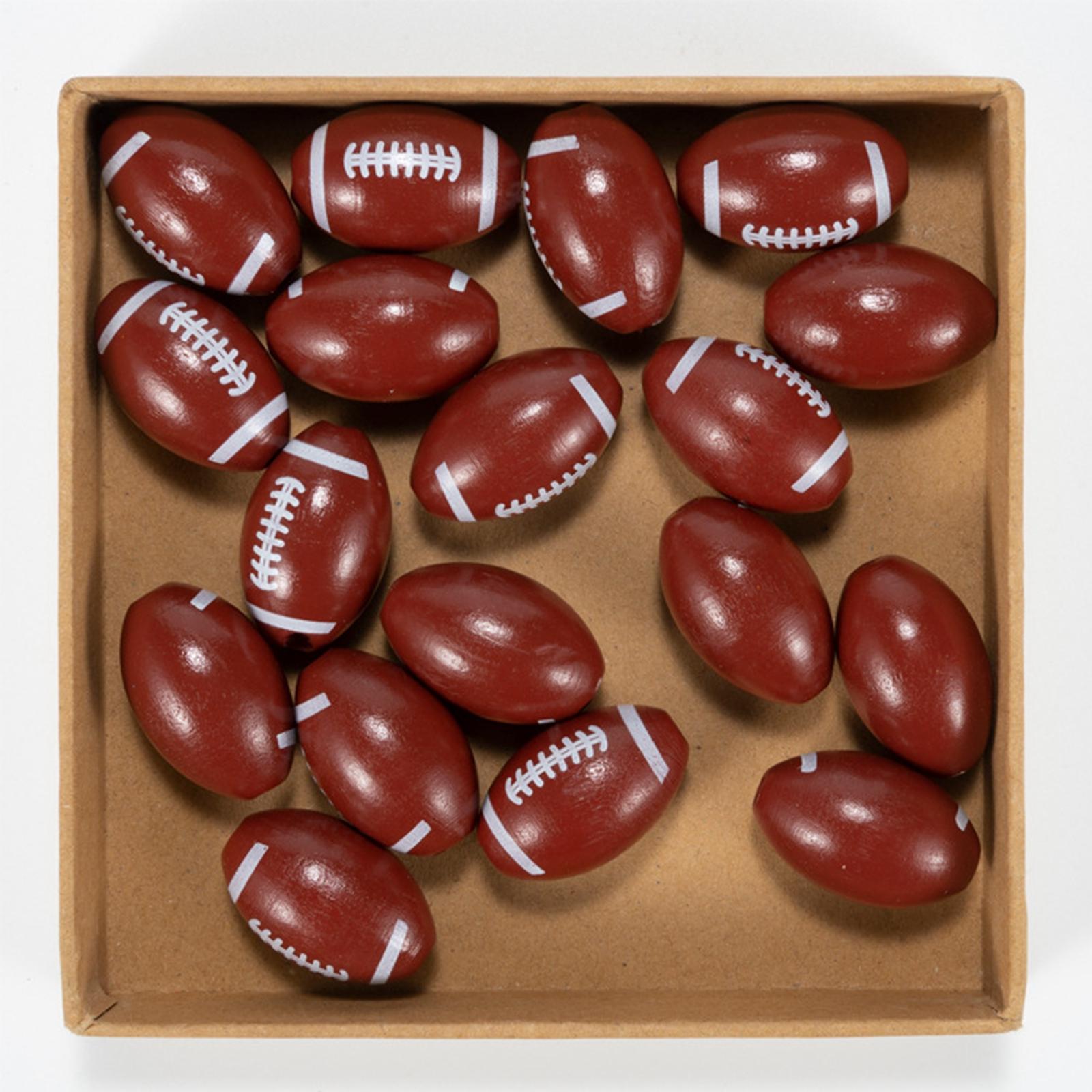 5x10Pcs Small Oval Wooden Beads Rugby Ball DIY for Jewelry Craft Making Kids