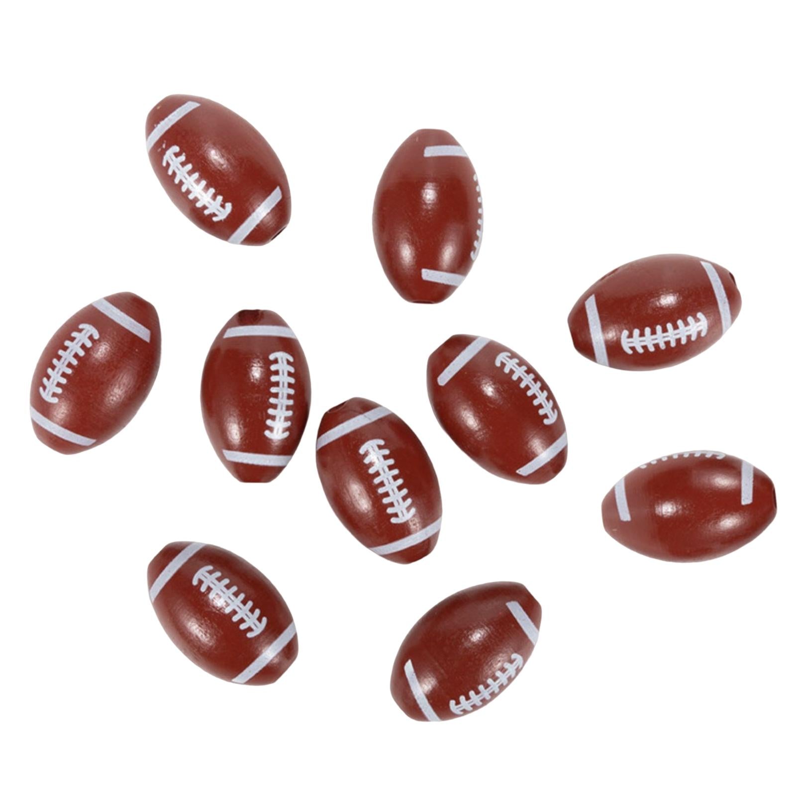3x10Pcs Small Oval Wooden Beads Rugby Ball DIY for Jewelry Craft Making Kids