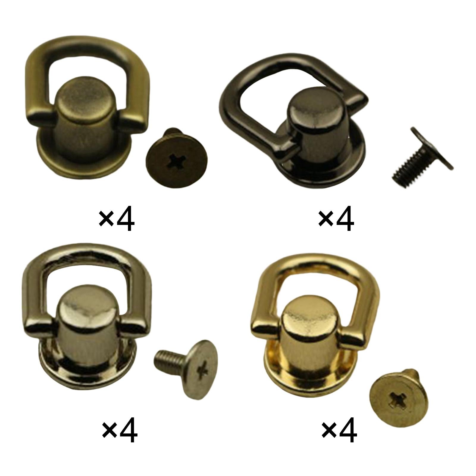 4x4x Metal Bag Side Anchors Purse Making Buckles Hooks Clasps Gold