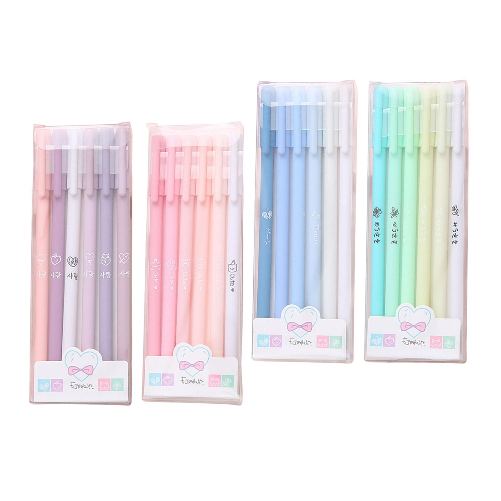 3x6 Pieces Gel Ink Pens Journal Pen Smooth Writing Pens Student 0.5mm Fine Purple