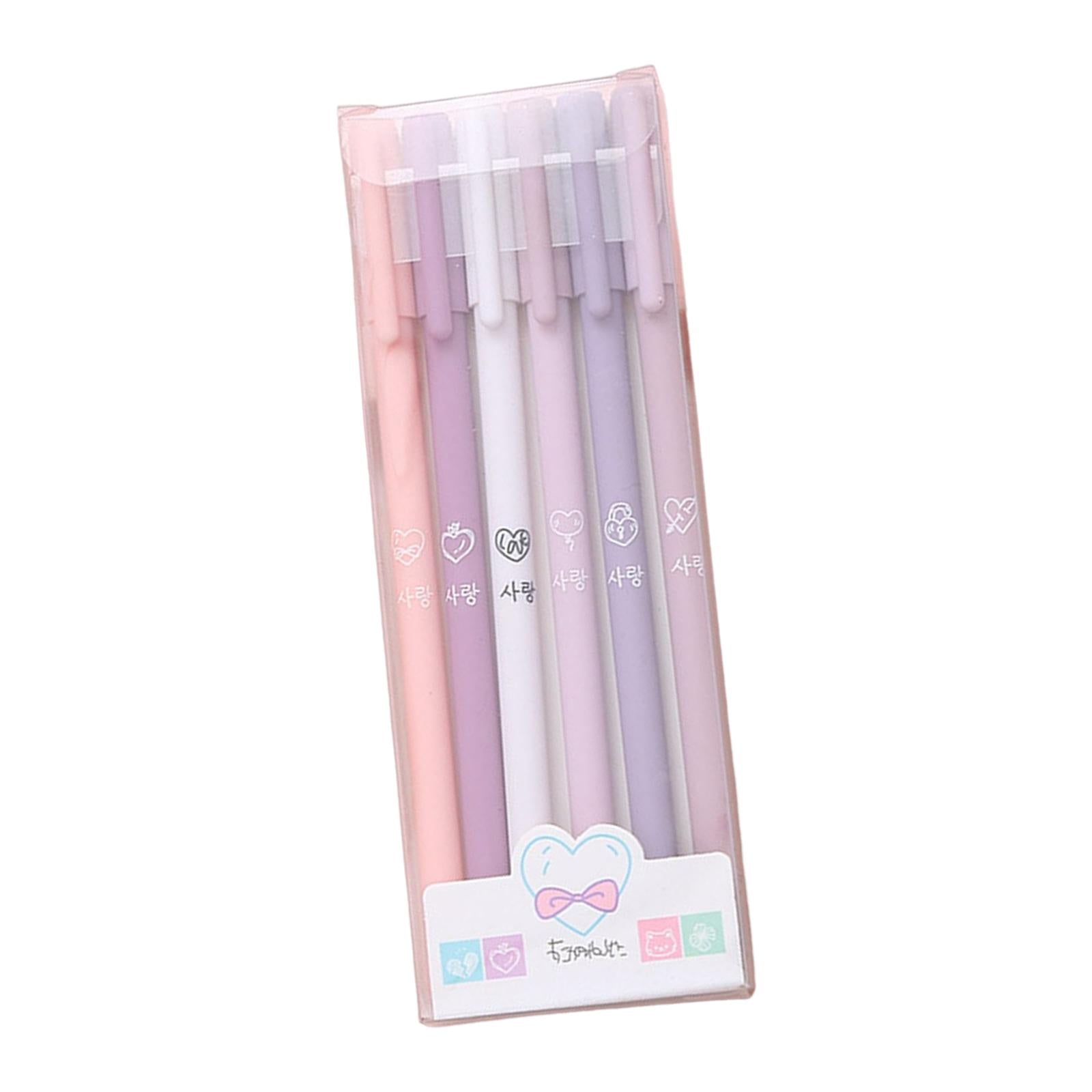 3x6 Pieces Gel Ink Pens Journal Pen Smooth Writing Pens Student 0.5mm Fine Purple
