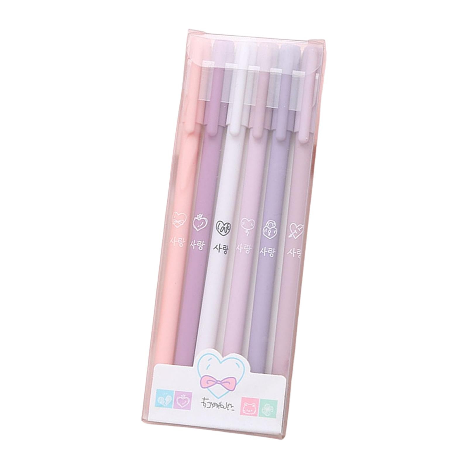 3x6 Pieces Gel Ink Pens Journal Pen Smooth Writing Pens Student 0.5mm Fine Purple