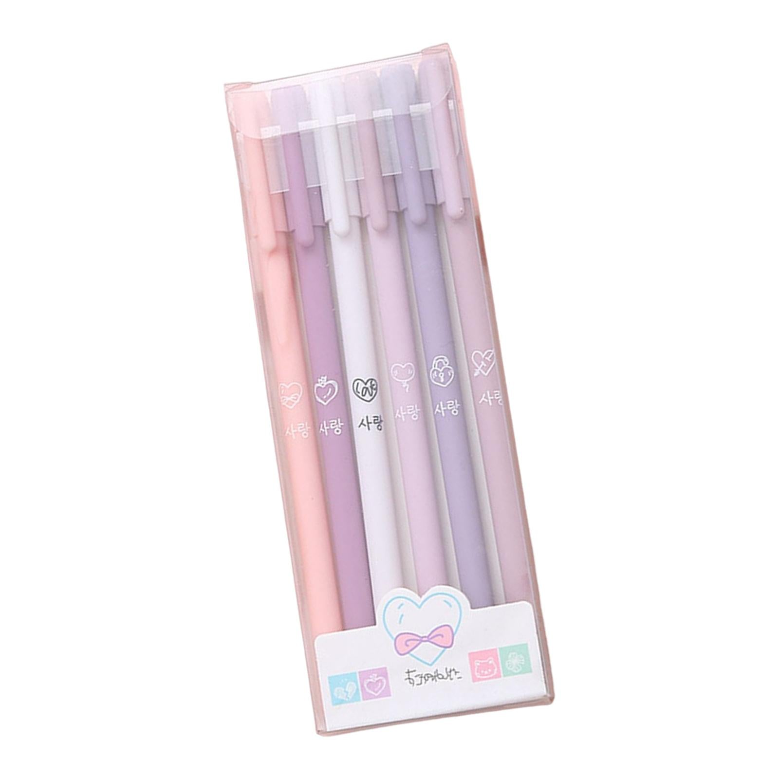 3x6 Pieces Gel Ink Pens Journal Pen Smooth Writing Pens Student 0.5mm Fine Purple