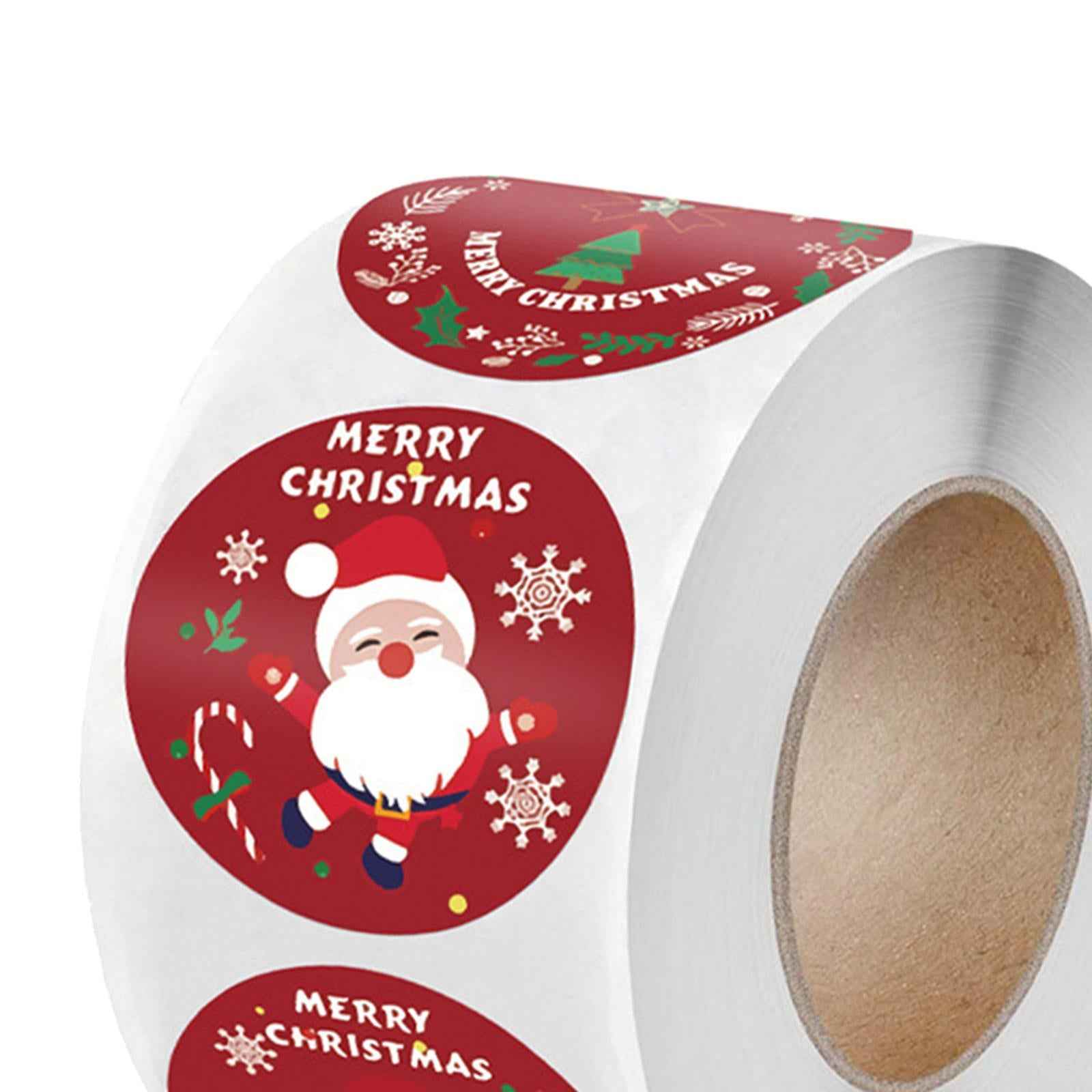 500 Pieces Merry Christmas Stickers Round for Package Holiday Decoration 1inch