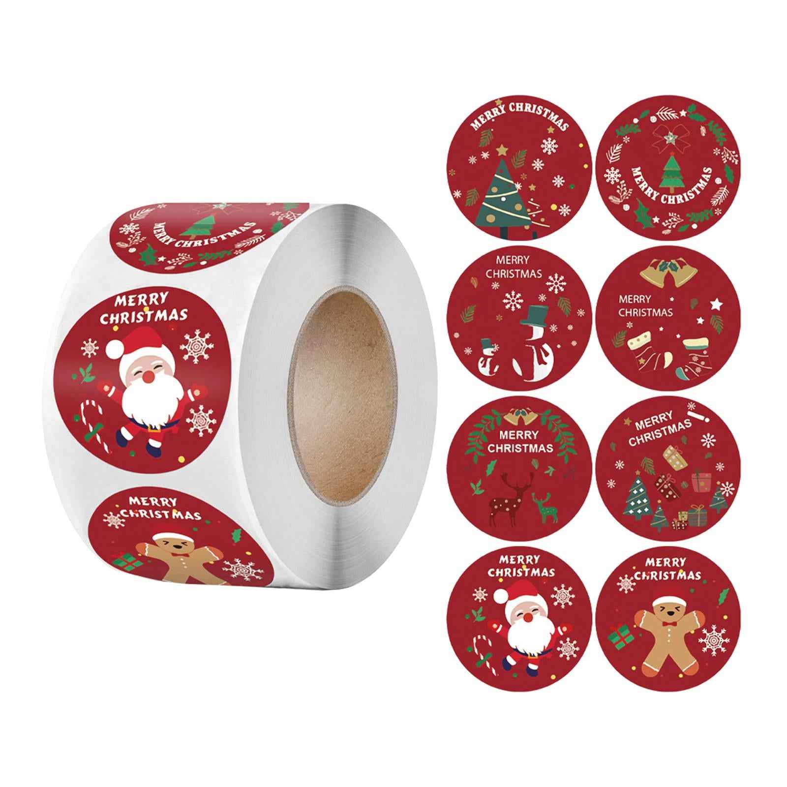 500 Pieces Merry Christmas Stickers Round for Package Holiday Decoration 1inch