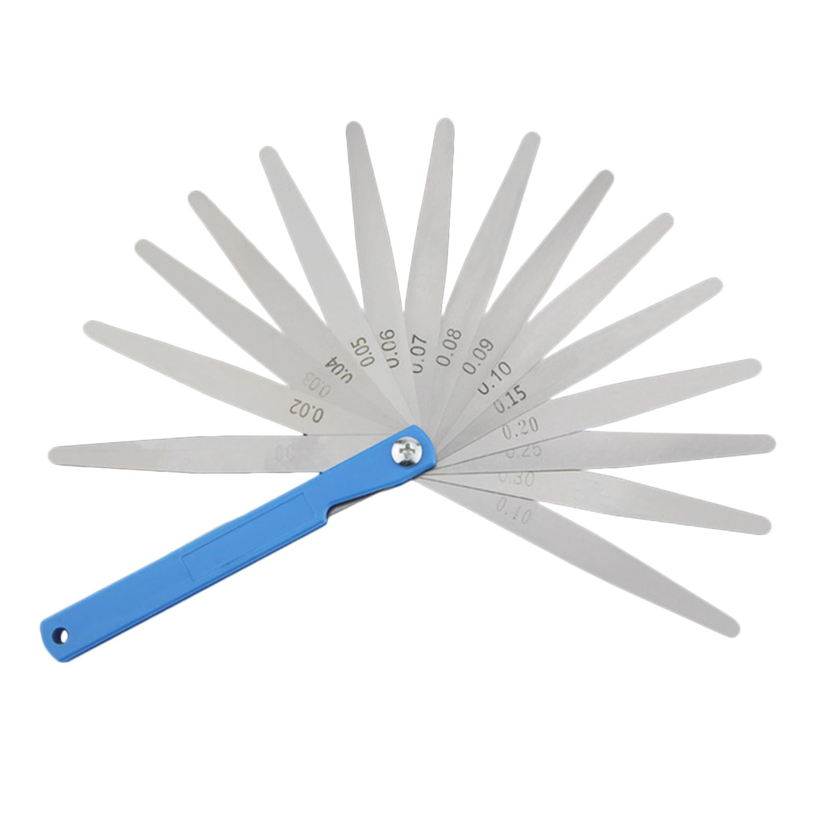 4xFeeler Gauge Stainless Steel Gap Measure 0.02-1mm Metric 17 Sheets Tool