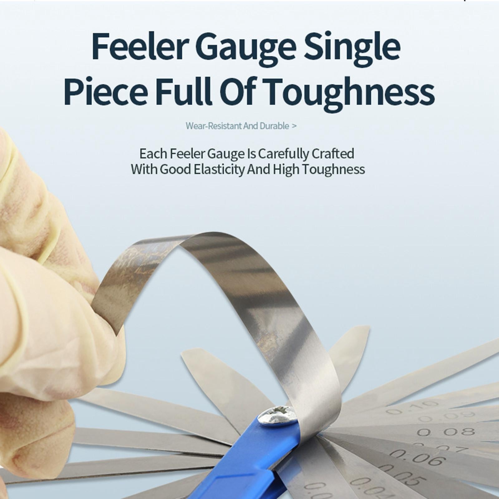 4xFeeler Gauge Stainless Steel Gap Measure 0.02-1mm Metric 17 Sheets Tool