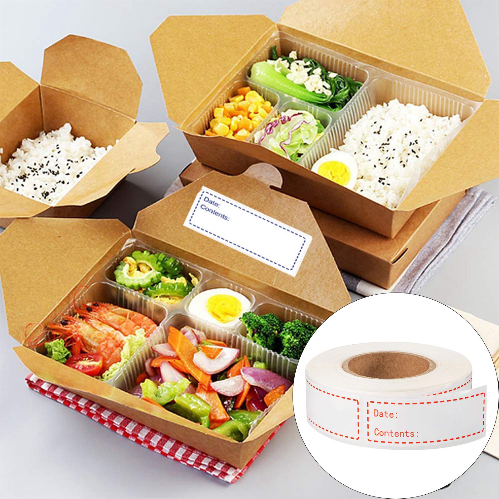 3x500x Food Storage Stickers Freezer Refrigerator for Restaurant Kitchen red
