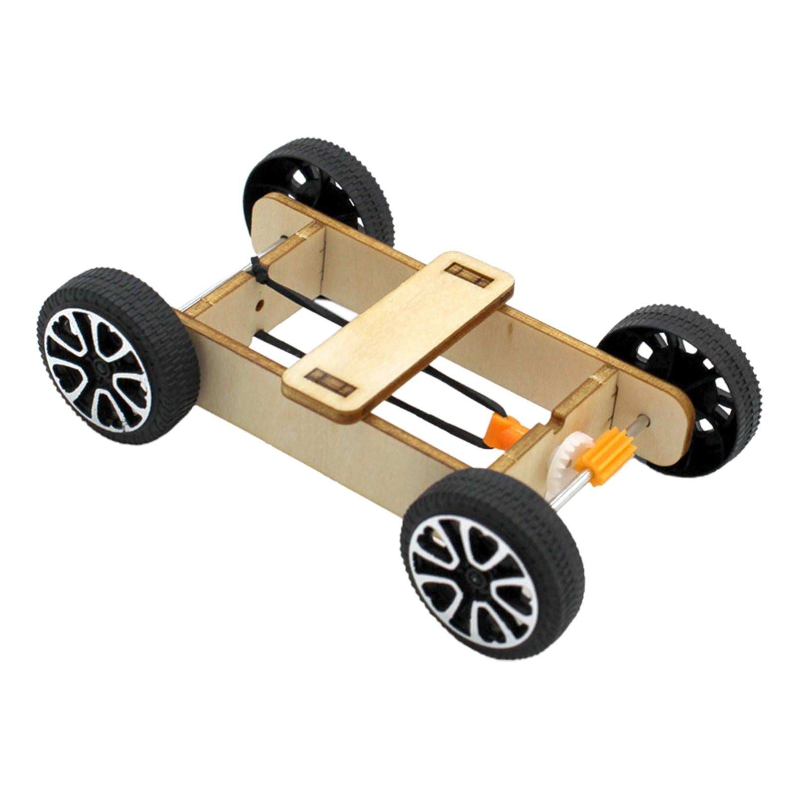 3xWood DIY Car Model Kits Physics Science Cognitive Toys 10.5cmx6.5cmx3cm