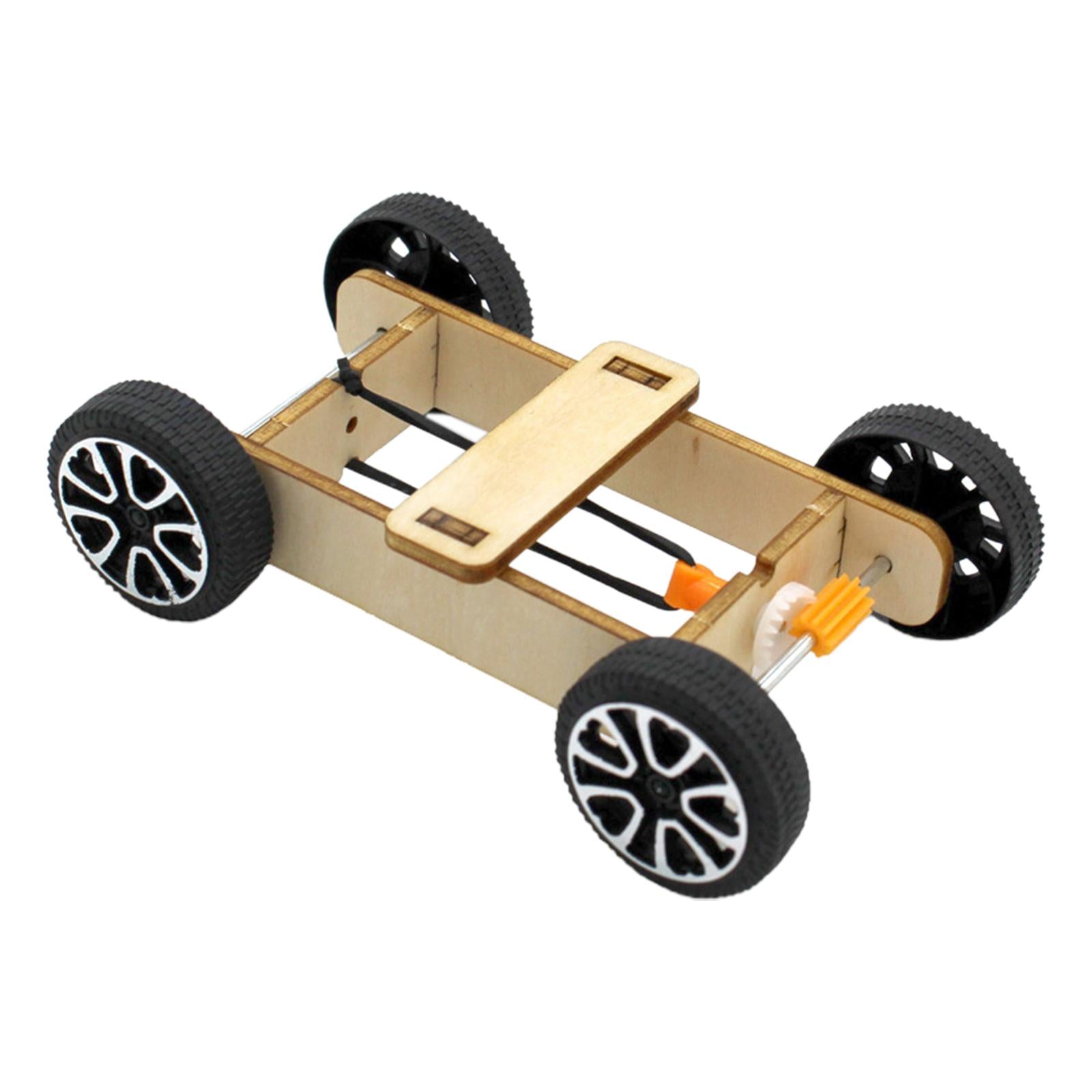 3xWood DIY Car Model Kits Physics Science Cognitive Toys 10.5cmx6.5cmx3cm